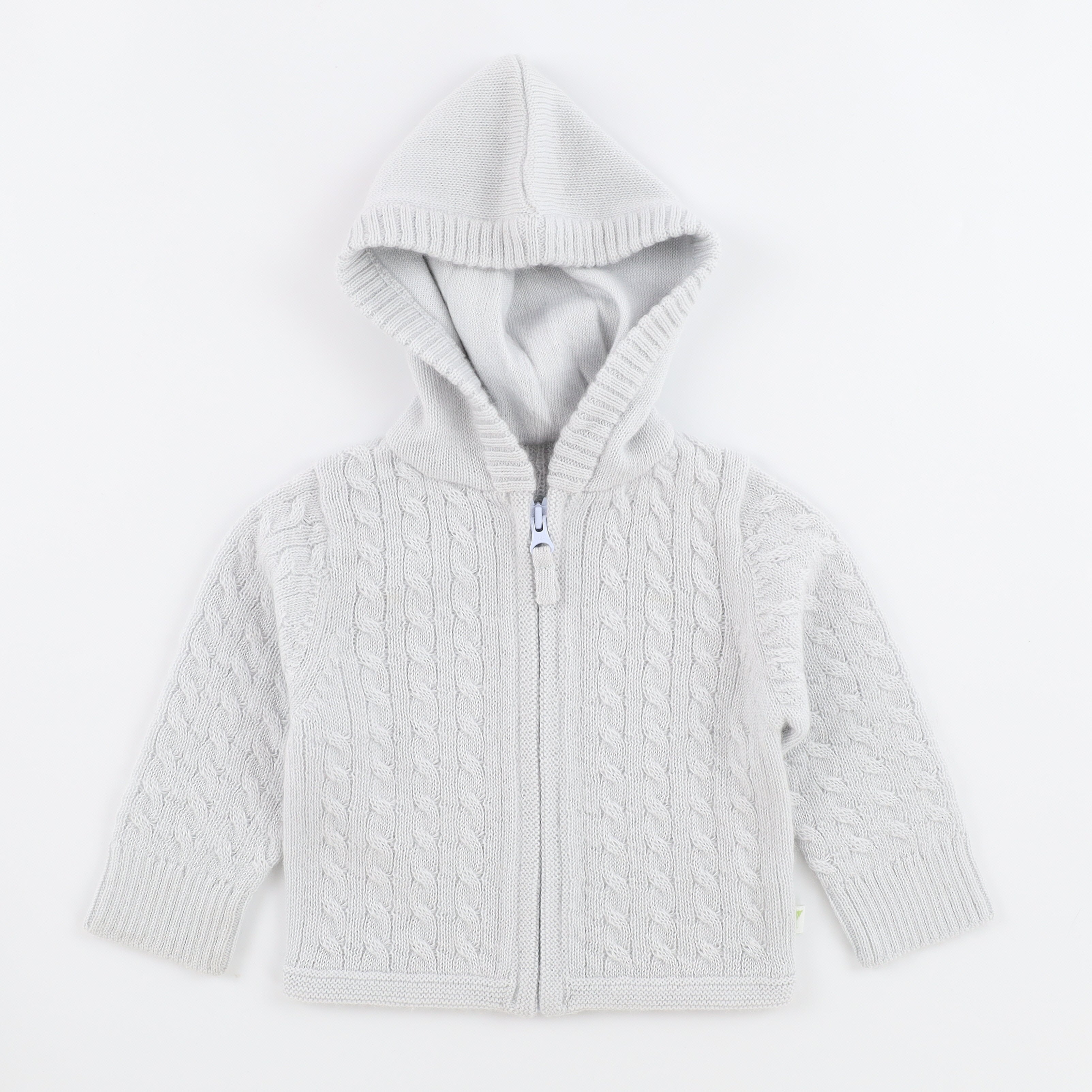 Brand New Ice Blue Cable Cashmere Baby Cardigan 6-9 Months