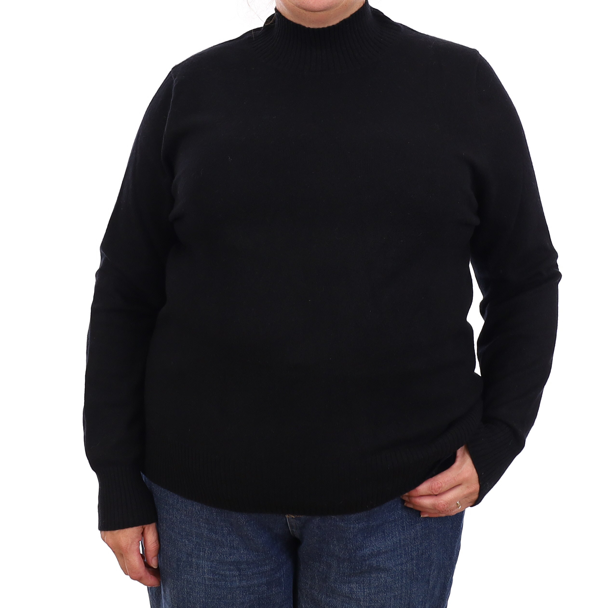 Black Cashmere Turtleneck Jumper Extra Large
