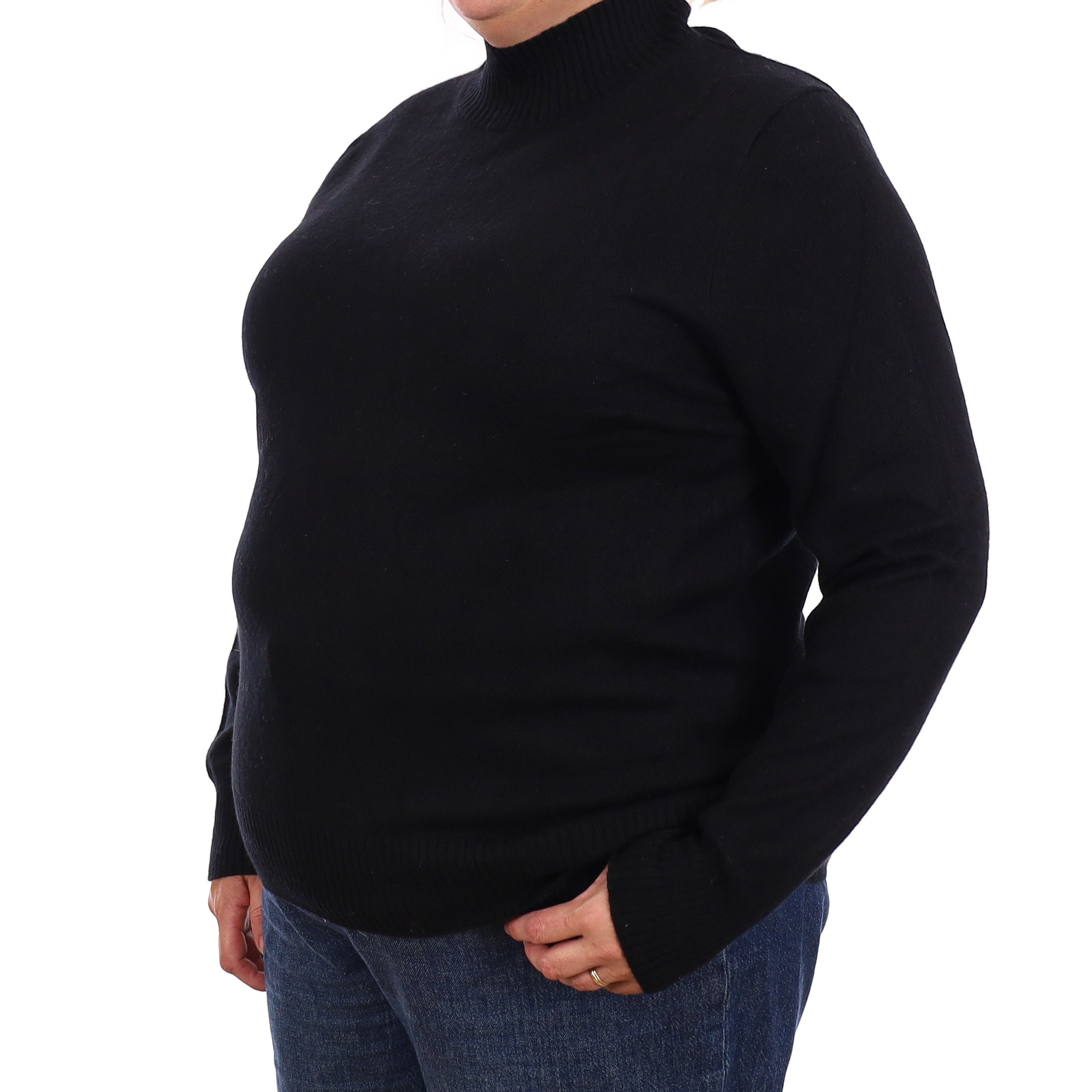 Black Cashmere Turtleneck Jumper Extra Large