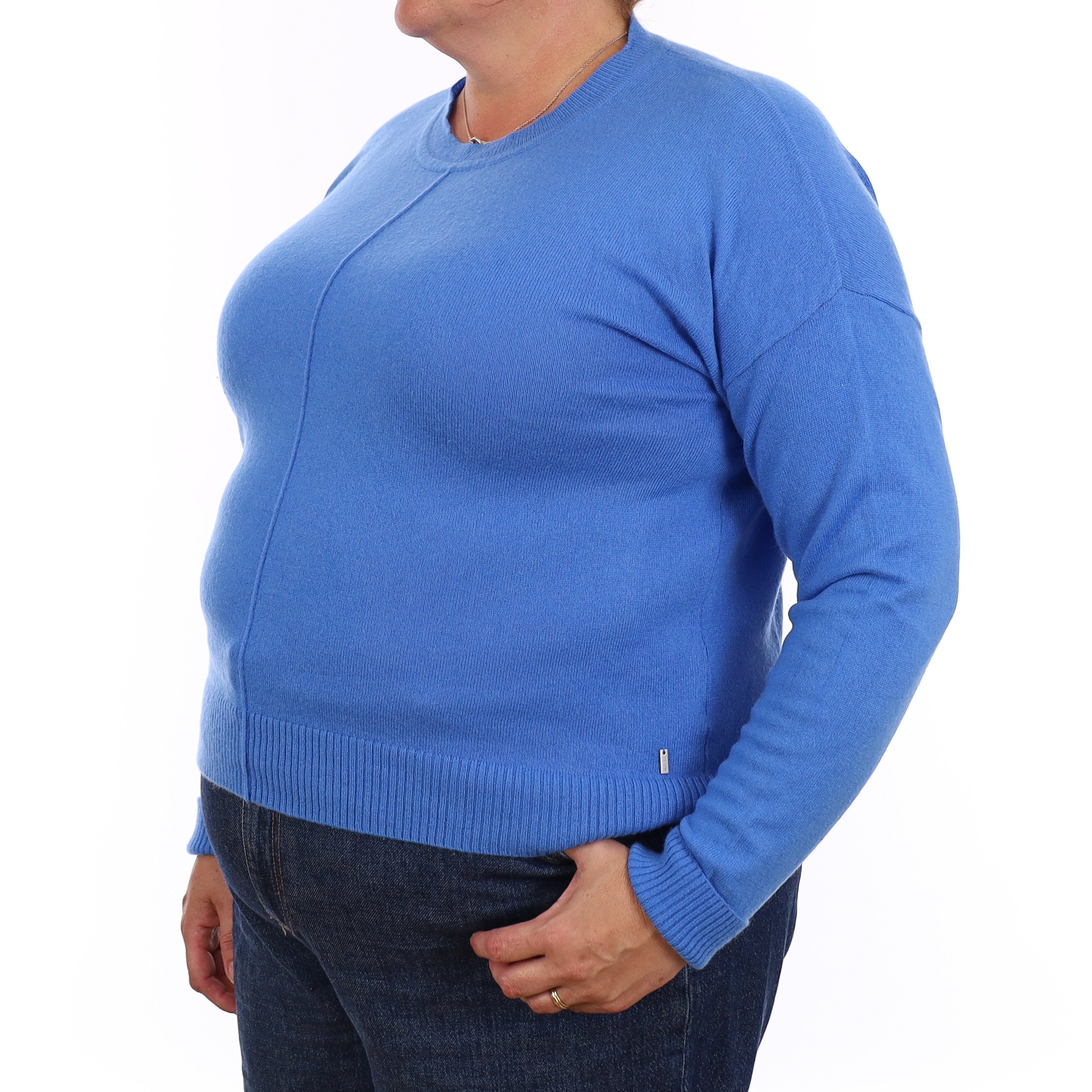 Cornflour Blue Cashmere Boxy Crew Neck Jumper Extra Large