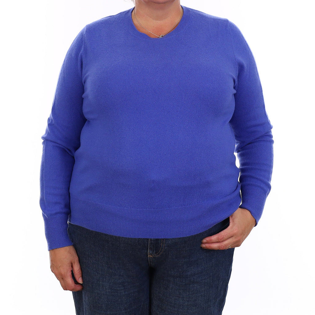 Cobalt Blue Cashmere Crew Neck Jumper Extra Large