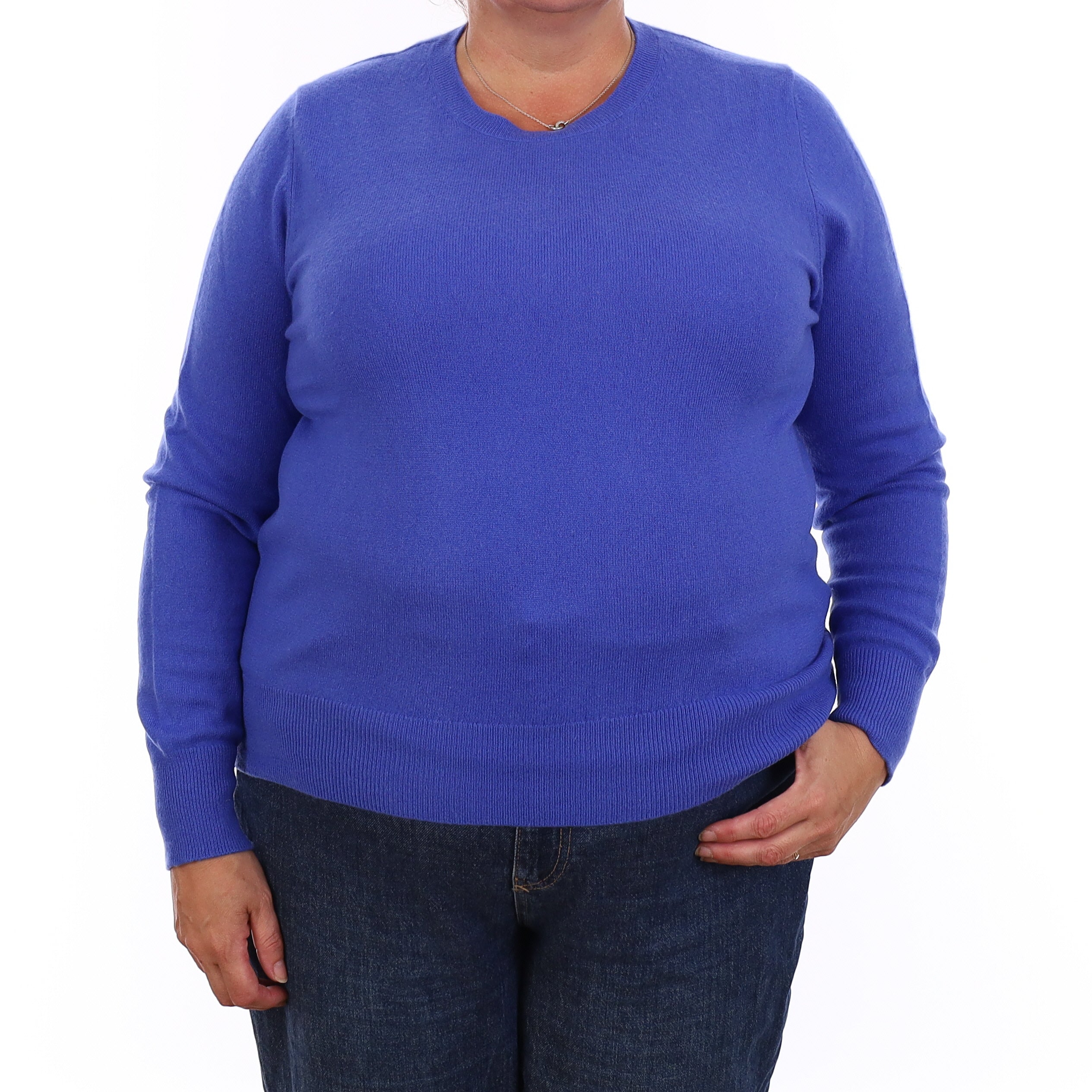 Cobalt Blue Cashmere Crew Neck Jumper Extra Large