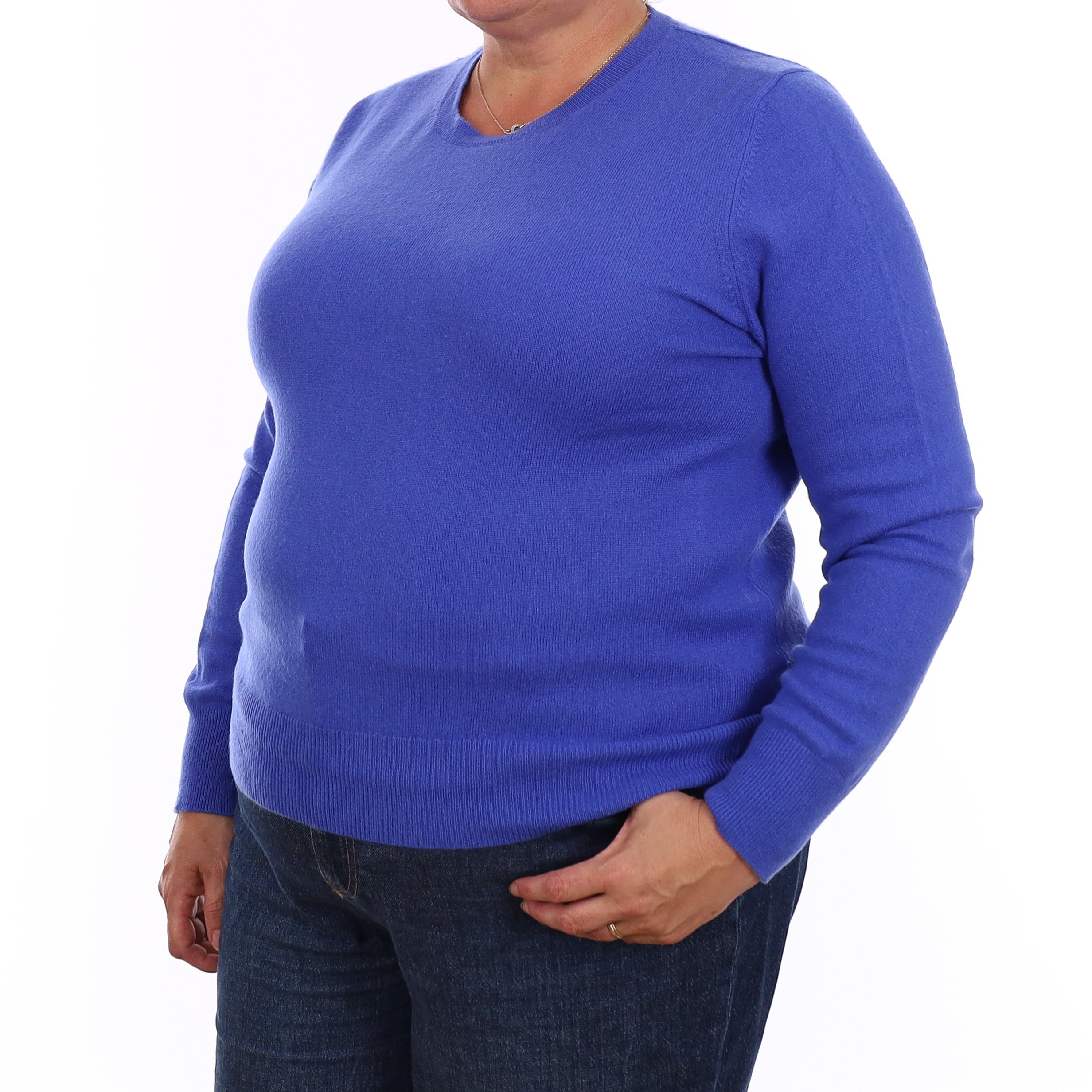 Cobalt Blue Cashmere Crew Neck Jumper Extra Large