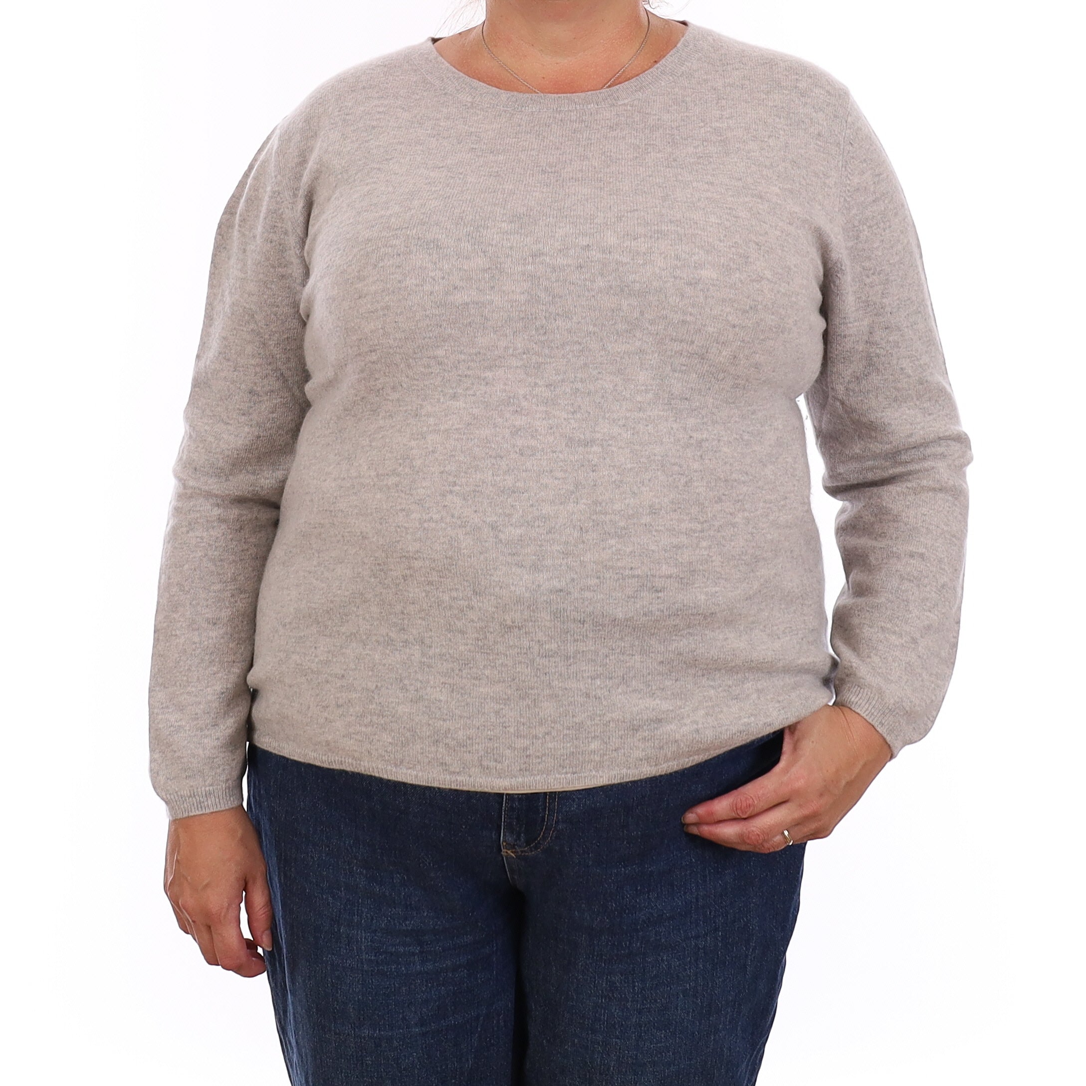 Mist Grey Cashmere Crew Neck Jumper Extra Large