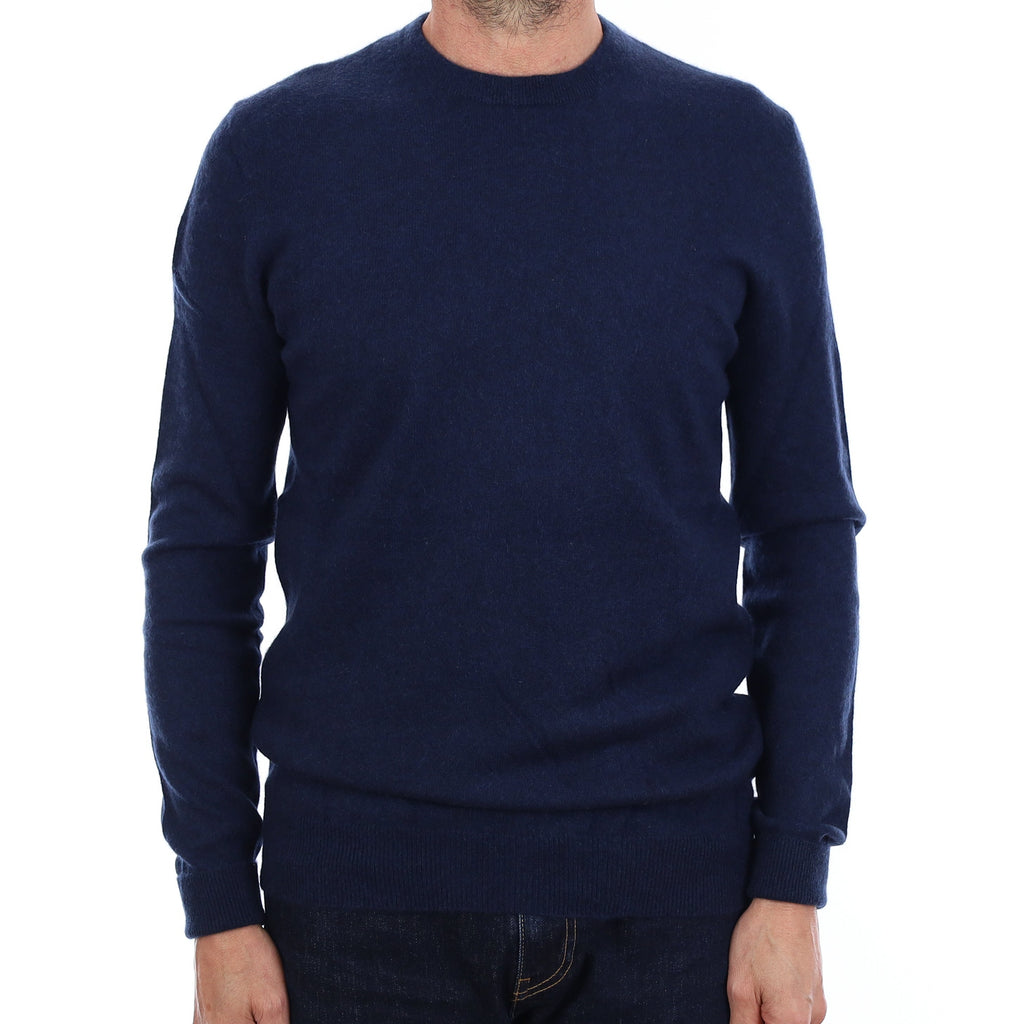 Men's Midnight Blue Cashmere Crew Neck Jumper Small