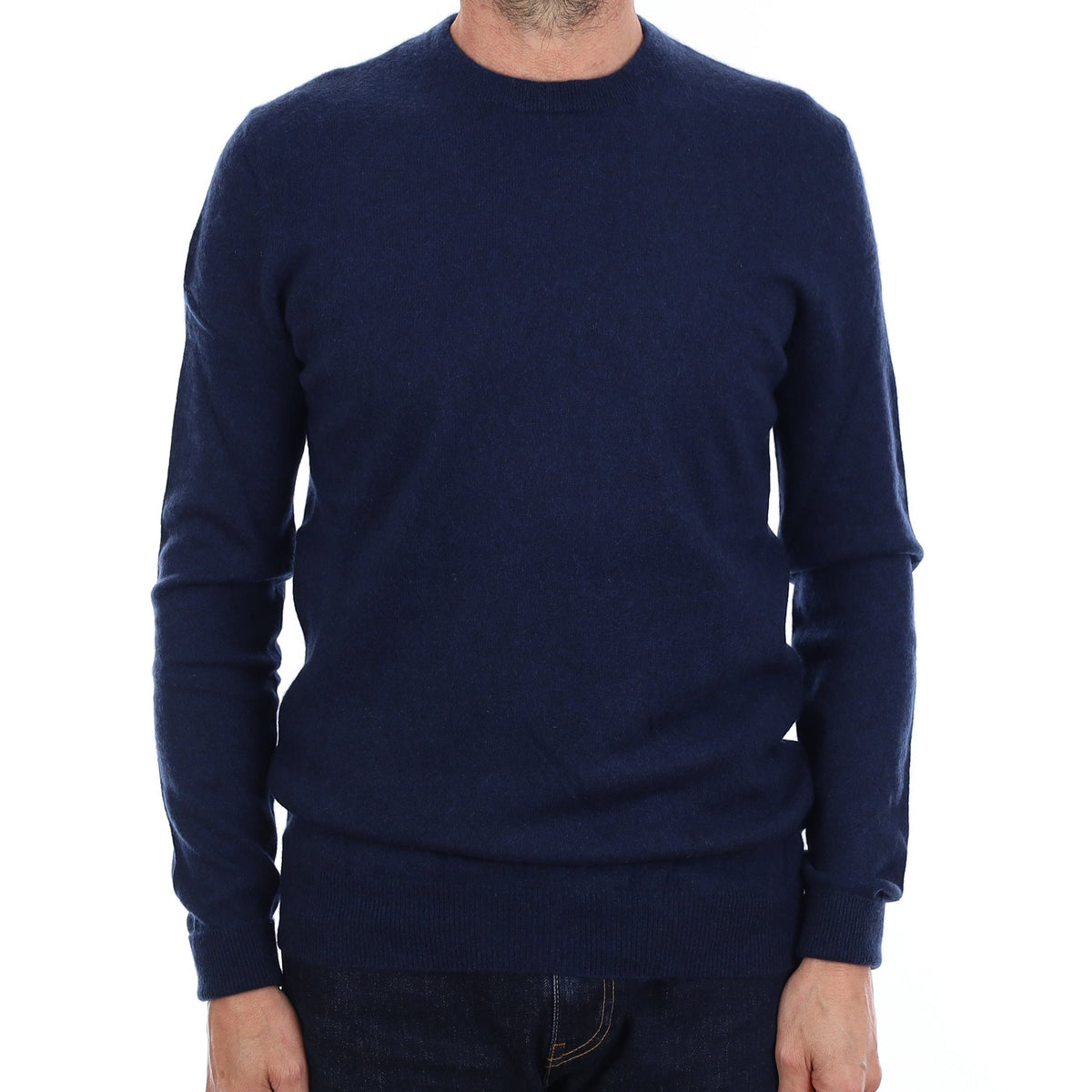 Men's Midnight Blue Cashmere Crew Neck Jumper Small