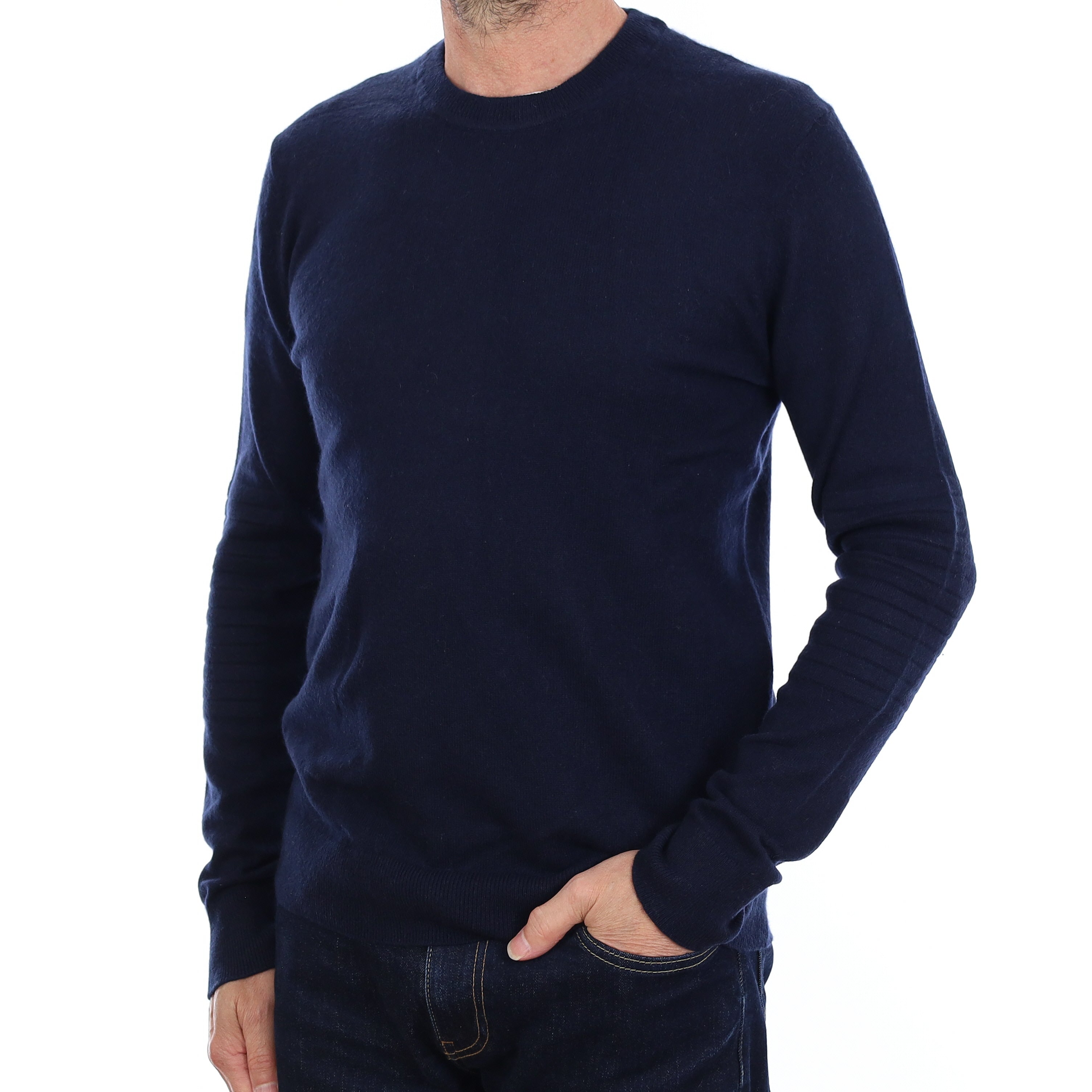 Men's Navy Cashmere Crew Neck Jumper Small