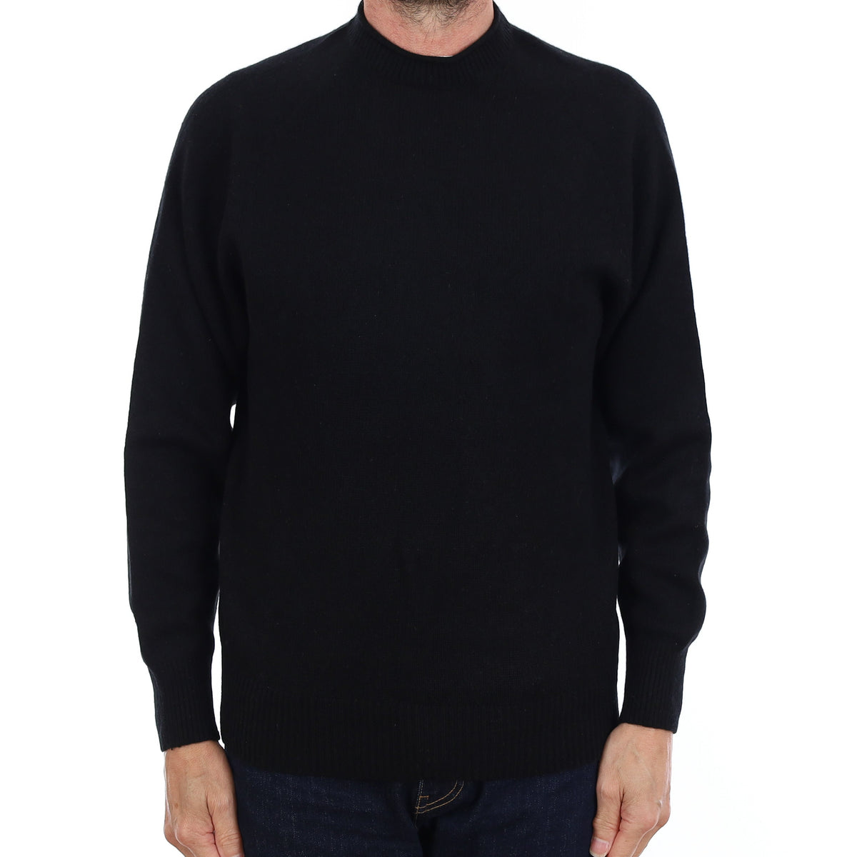 Men's Cos Black Heavy Knit Cashmere Crew Neck Jumper Small