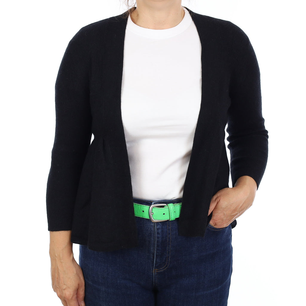 Black Cashmere Edge to Edge Cardigan Medium