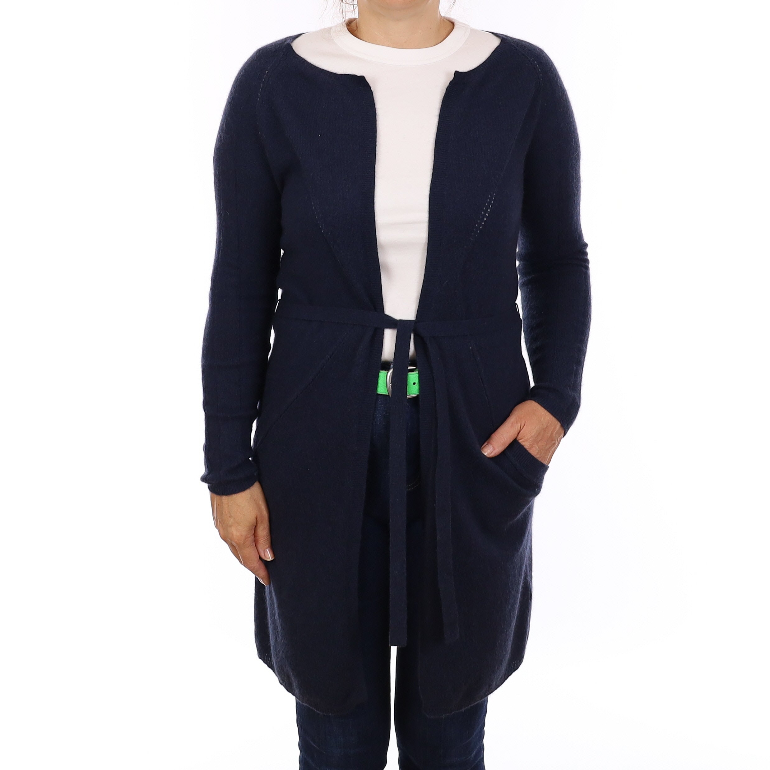 Midnight Blue Cashmere Edge to Edge Cardigan Medium
