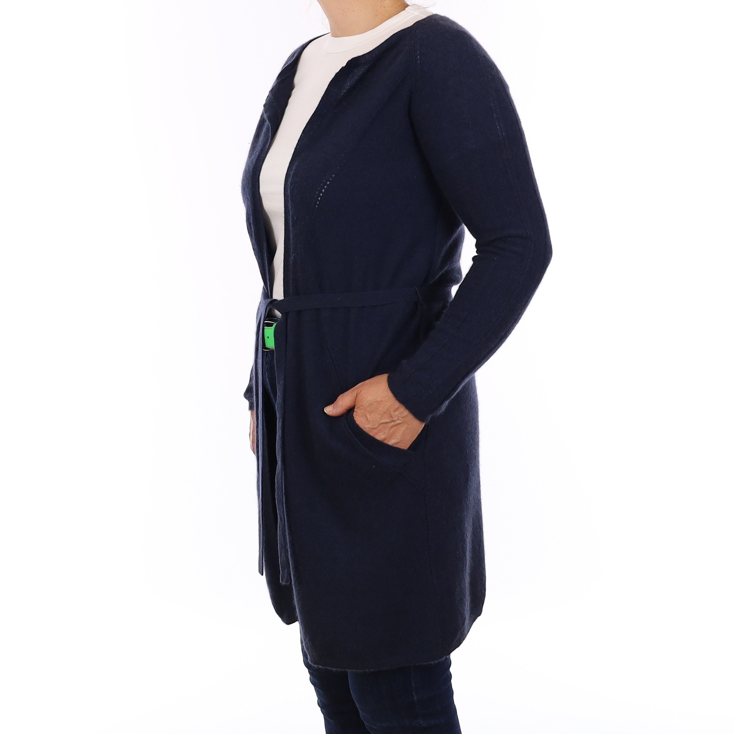 Midnight Blue Cashmere Edge to Edge Cardigan Medium