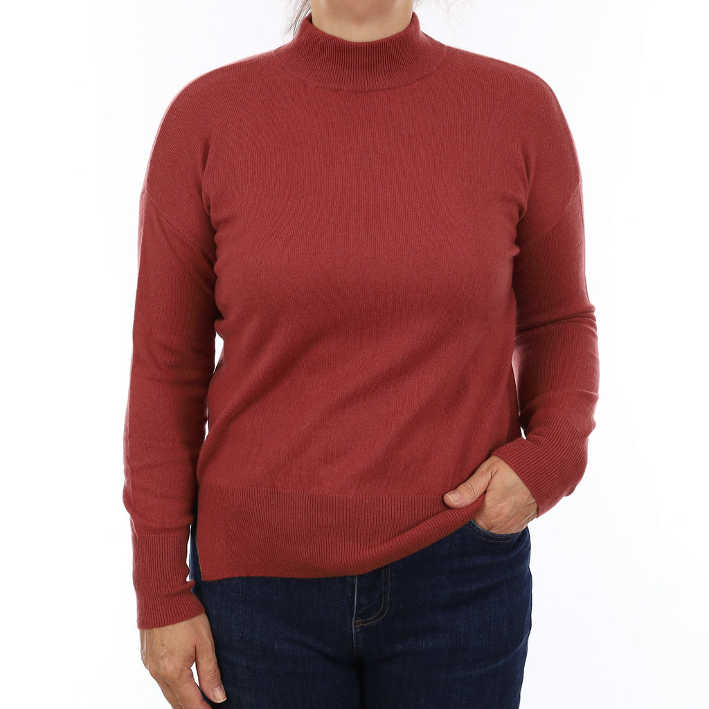 Dusty Rose Cashmere Turtleneck Jumper Medium