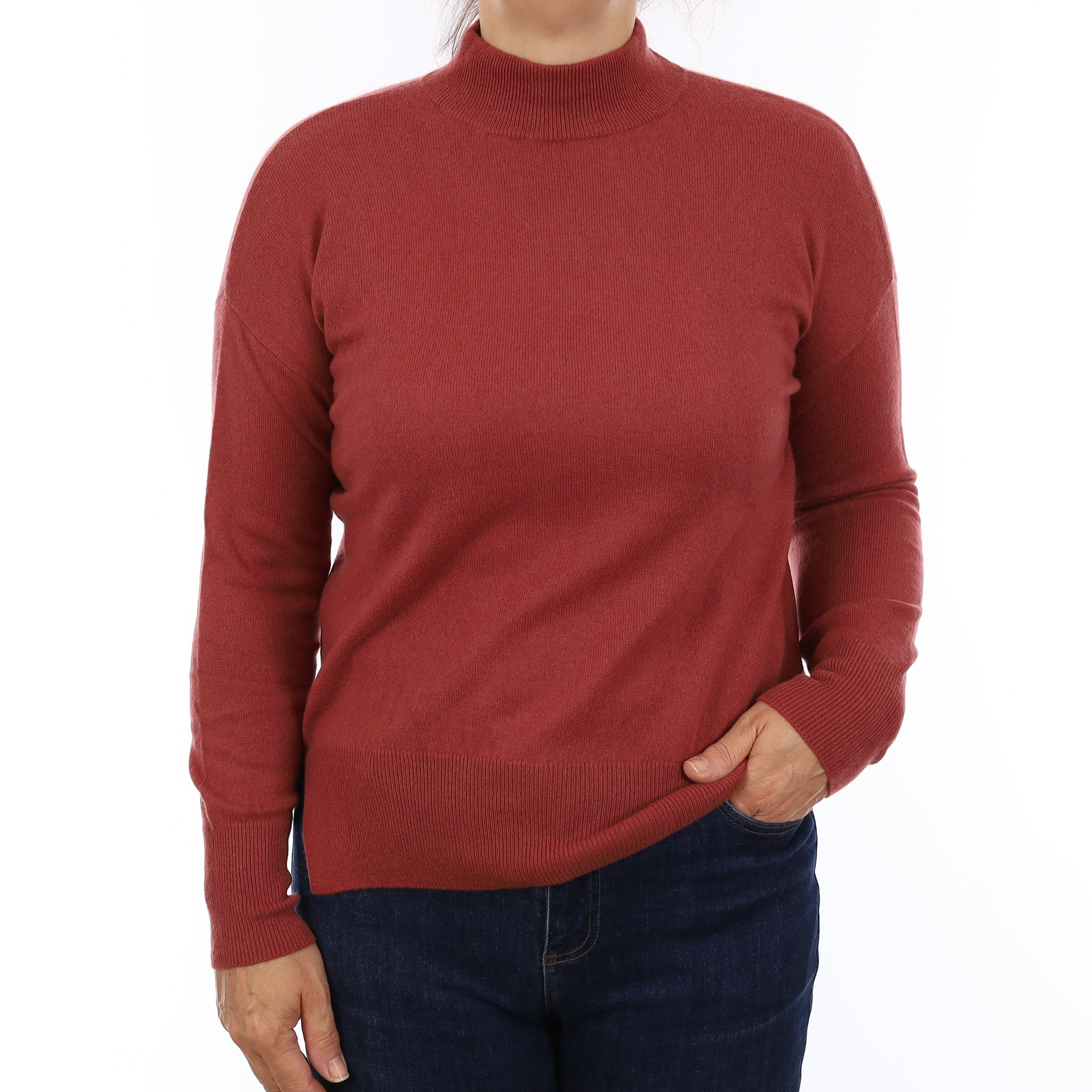 Dusty Rose Cashmere Turtleneck Jumper Medium