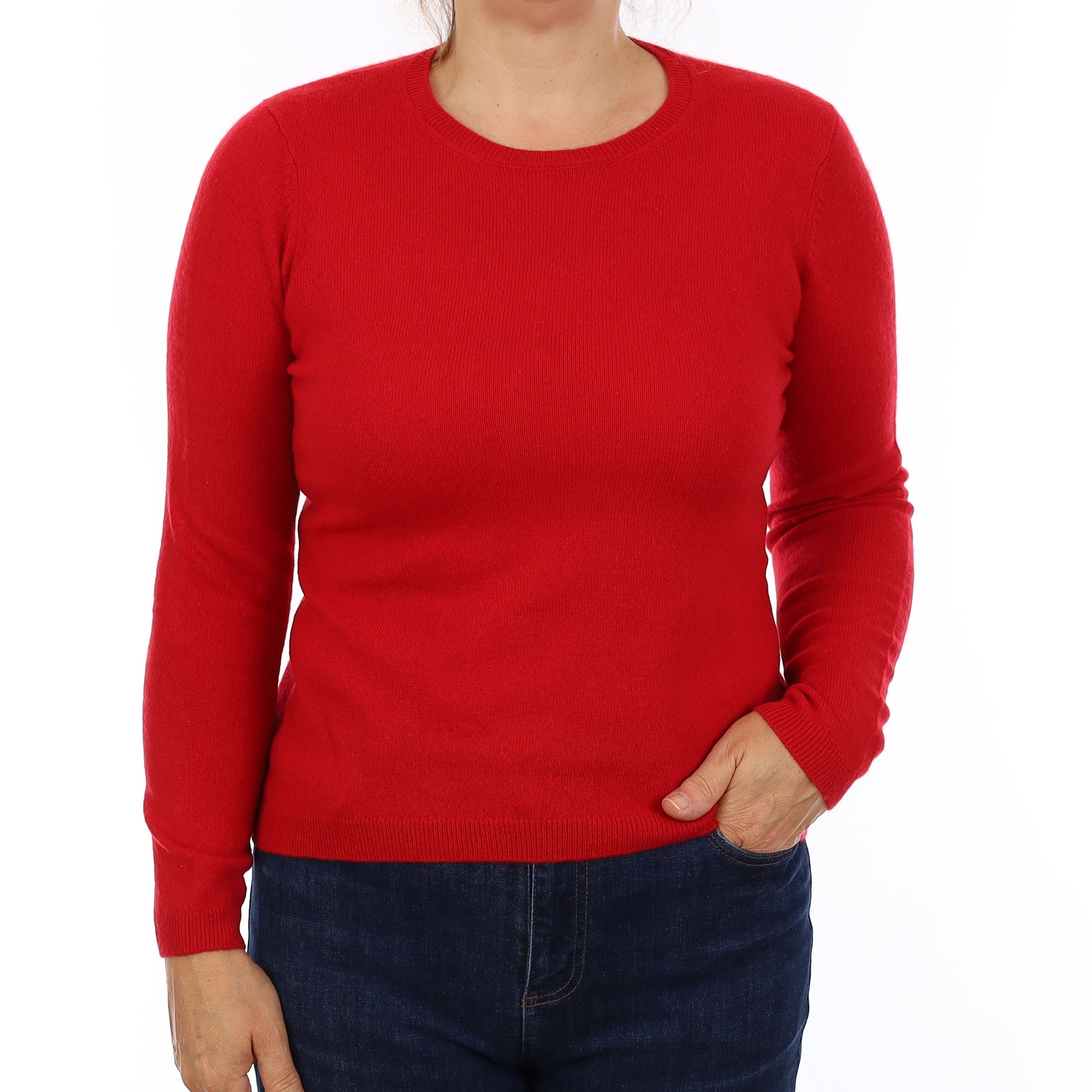 Scarlett Red Cashmere Crew Neck Jumper Medium