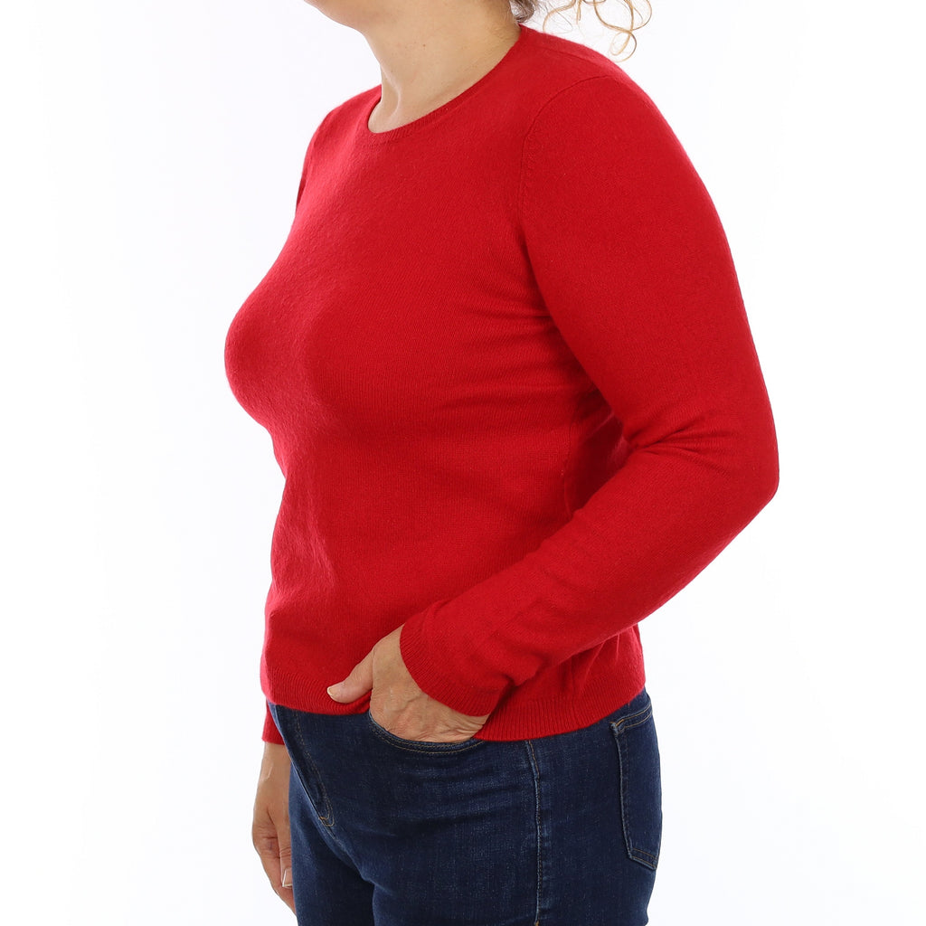 Scarlett Red Cashmere Crew Neck Jumper Medium