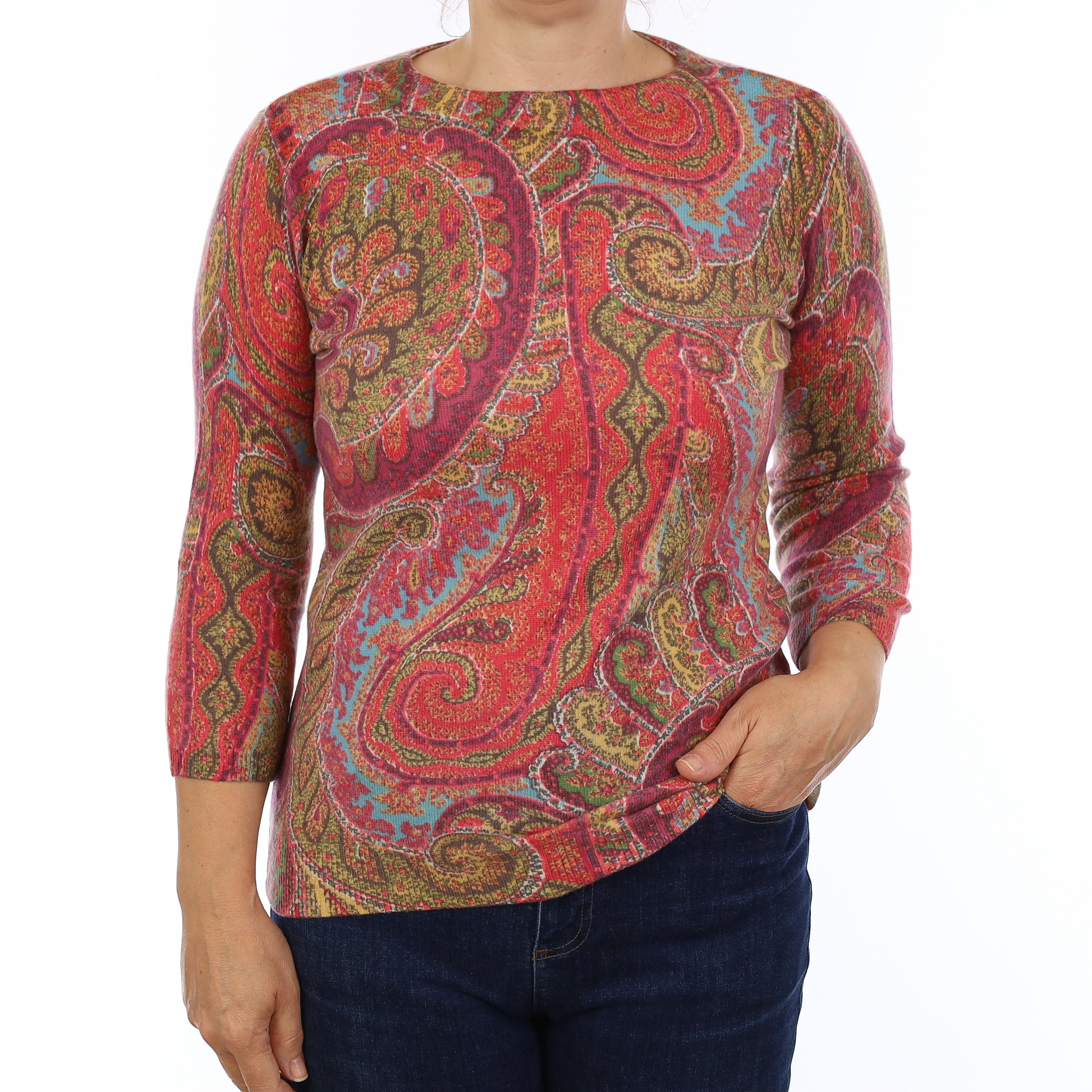 Psychedelic Design Cashmere Crew Neck Jumper Medium