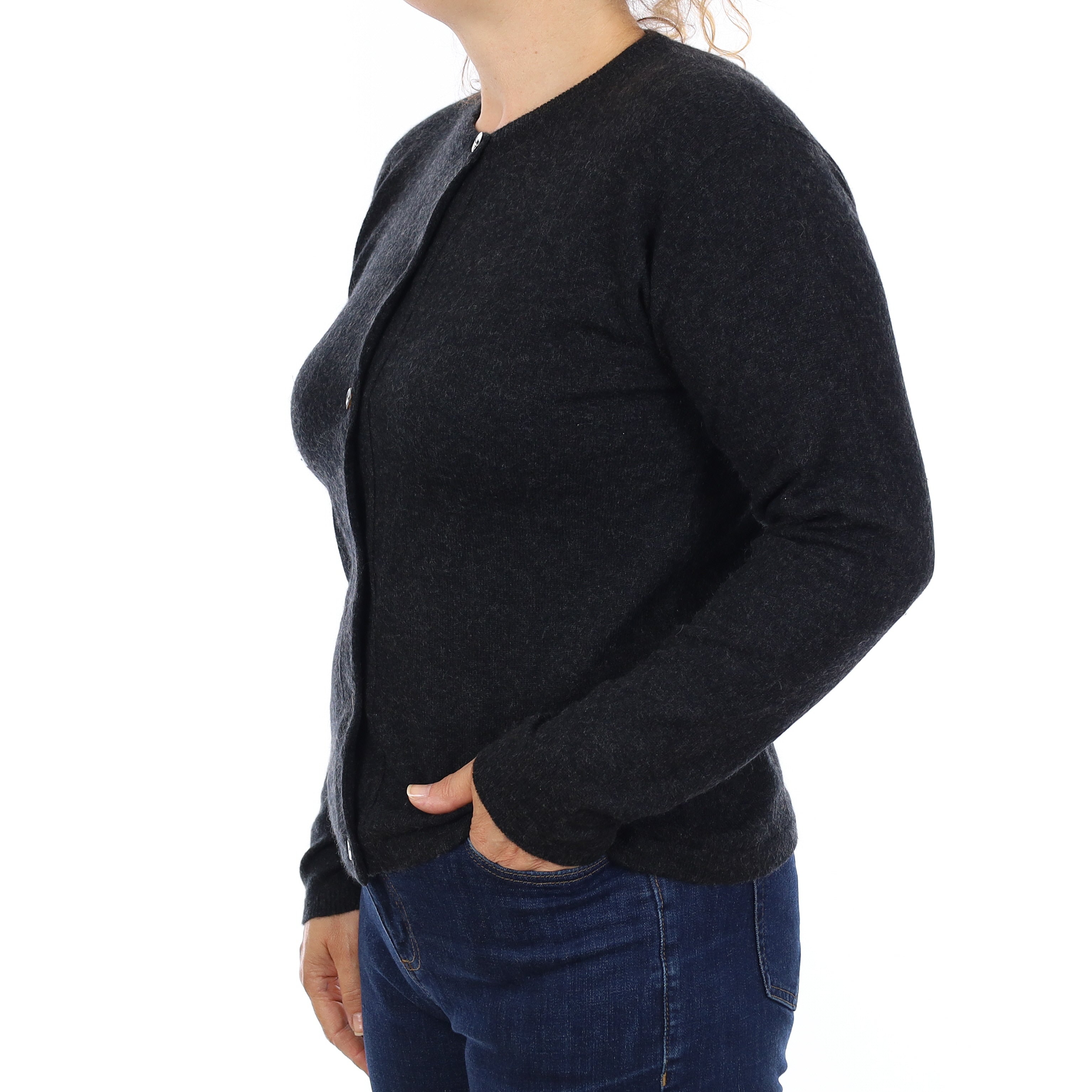 Ash Grey Ash Grey Cashmere Crew Neck Cardigan Medium