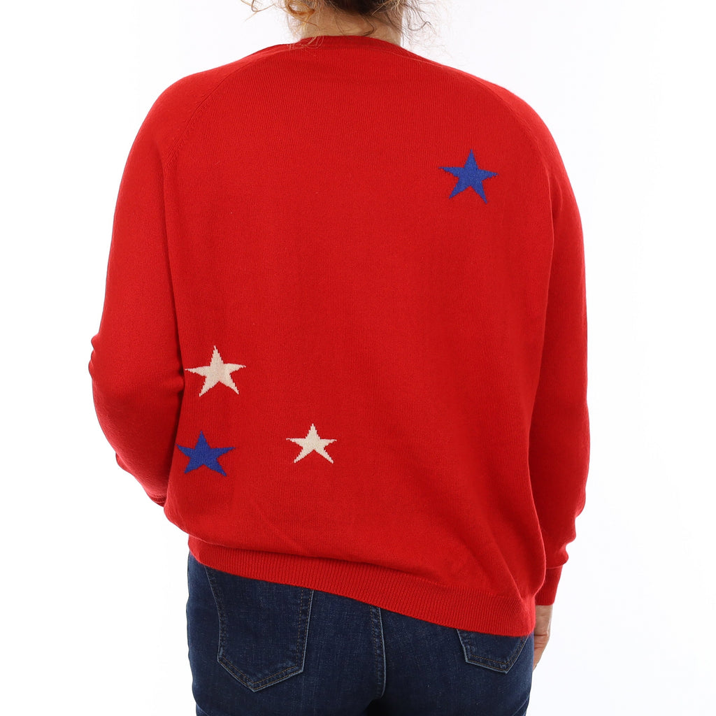 Chinti & Parker Scarlett Red London Design Cashmere Crew Neck Jumper Medium