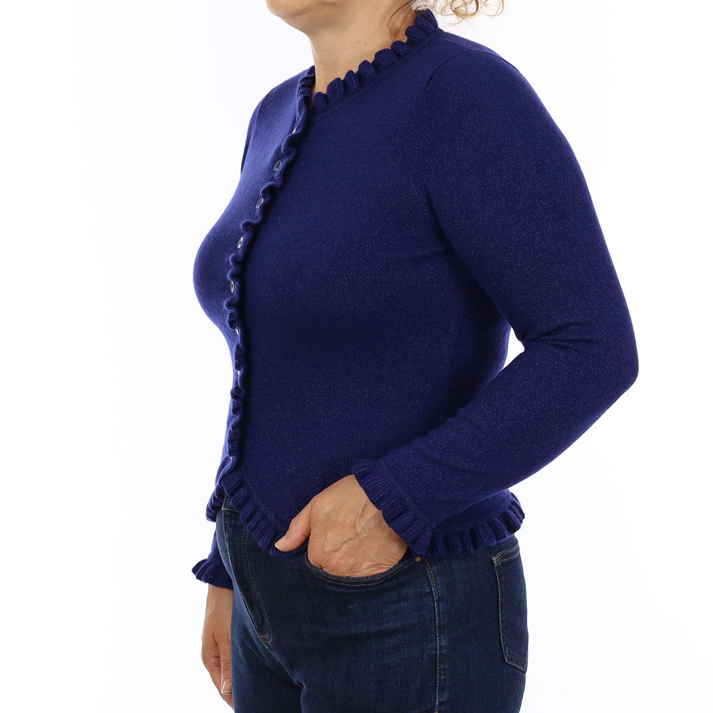 Indigo Blue Cashmere Cardigan Medium