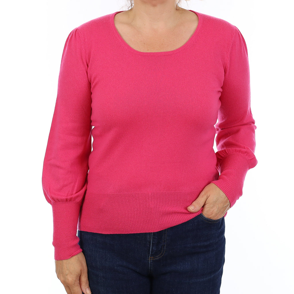 Hot Pink Cashmere Crew Neck Jumper Medium