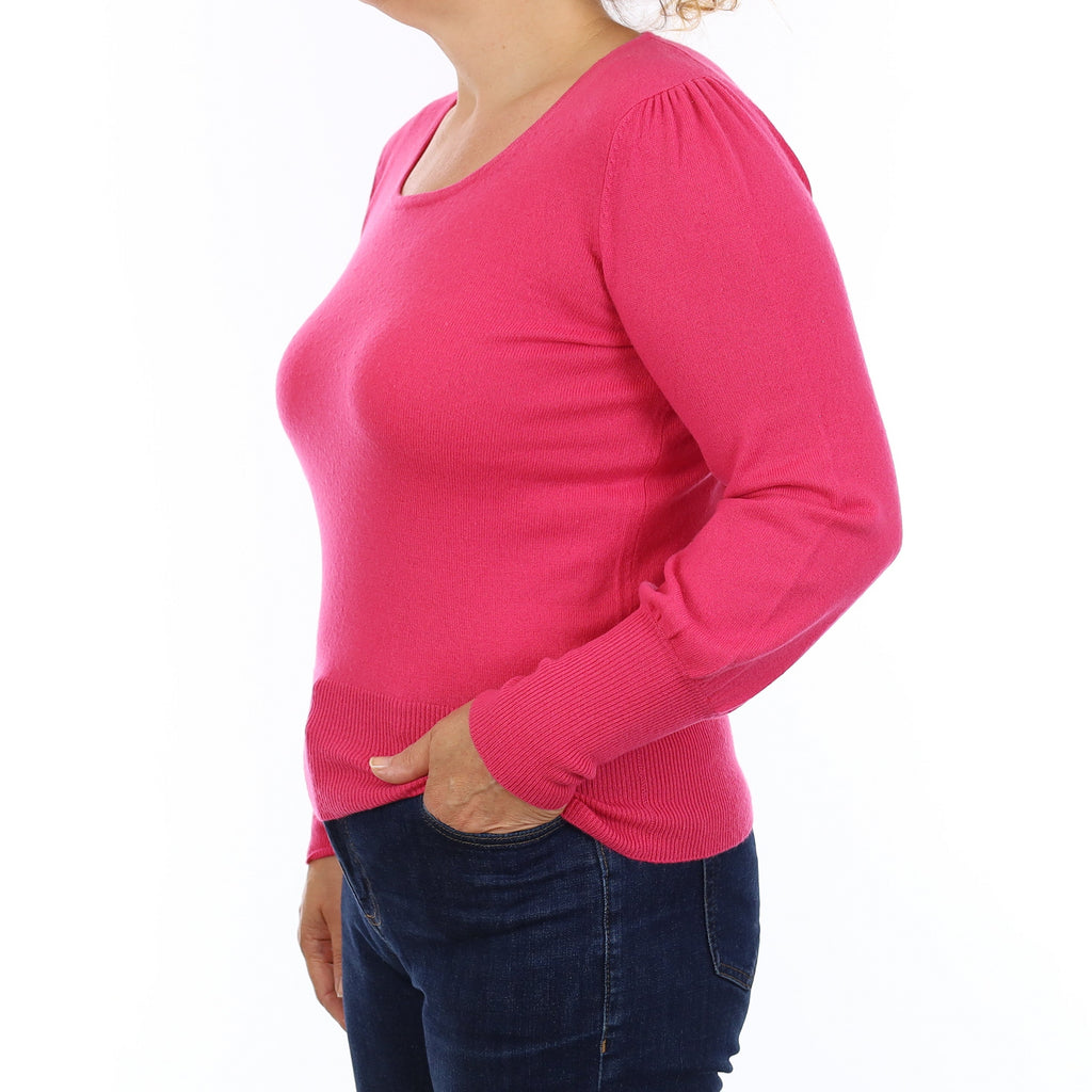 Hot Pink Cashmere Crew Neck Jumper Medium