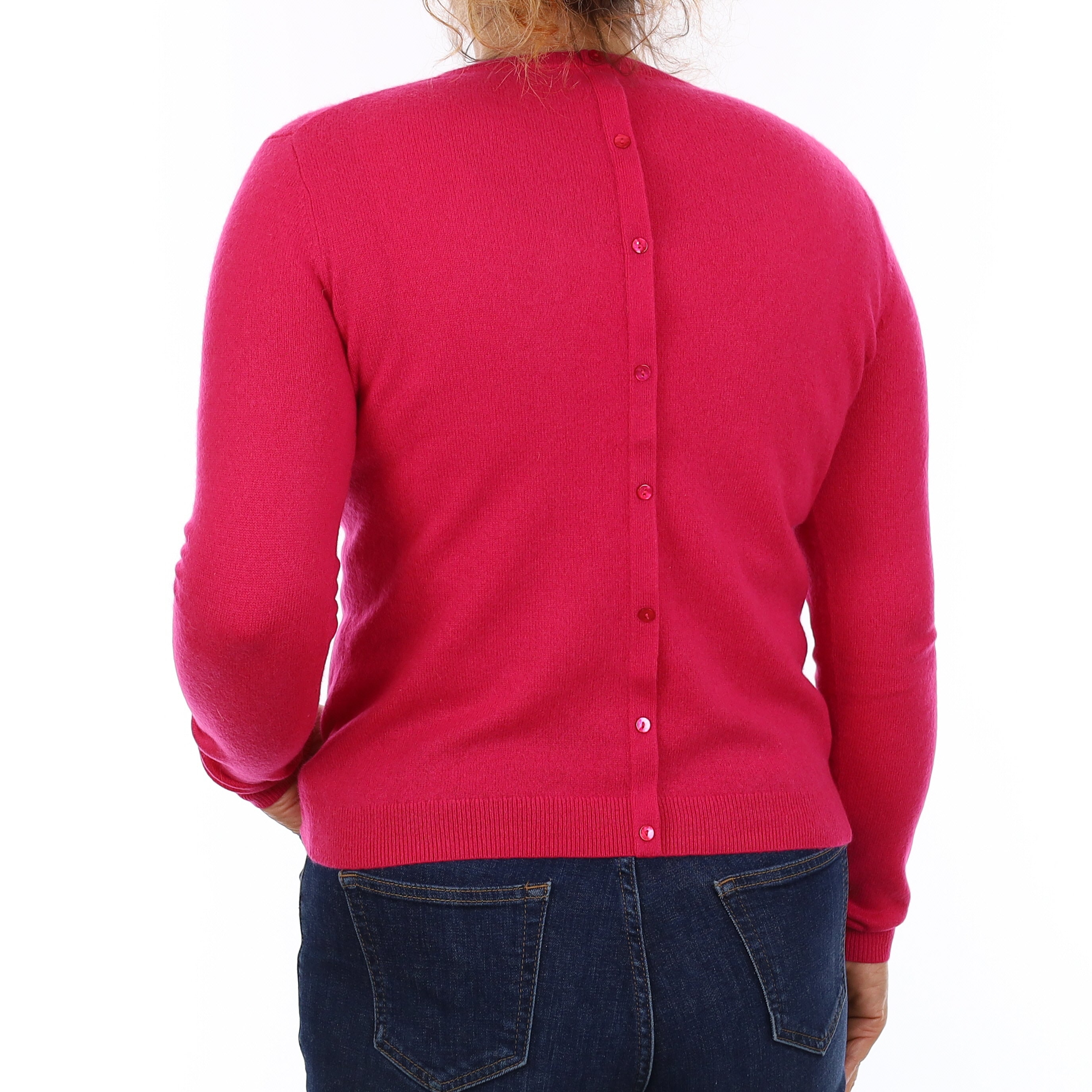 Hot Pink Cashmere Crew Neck Jumper Medium