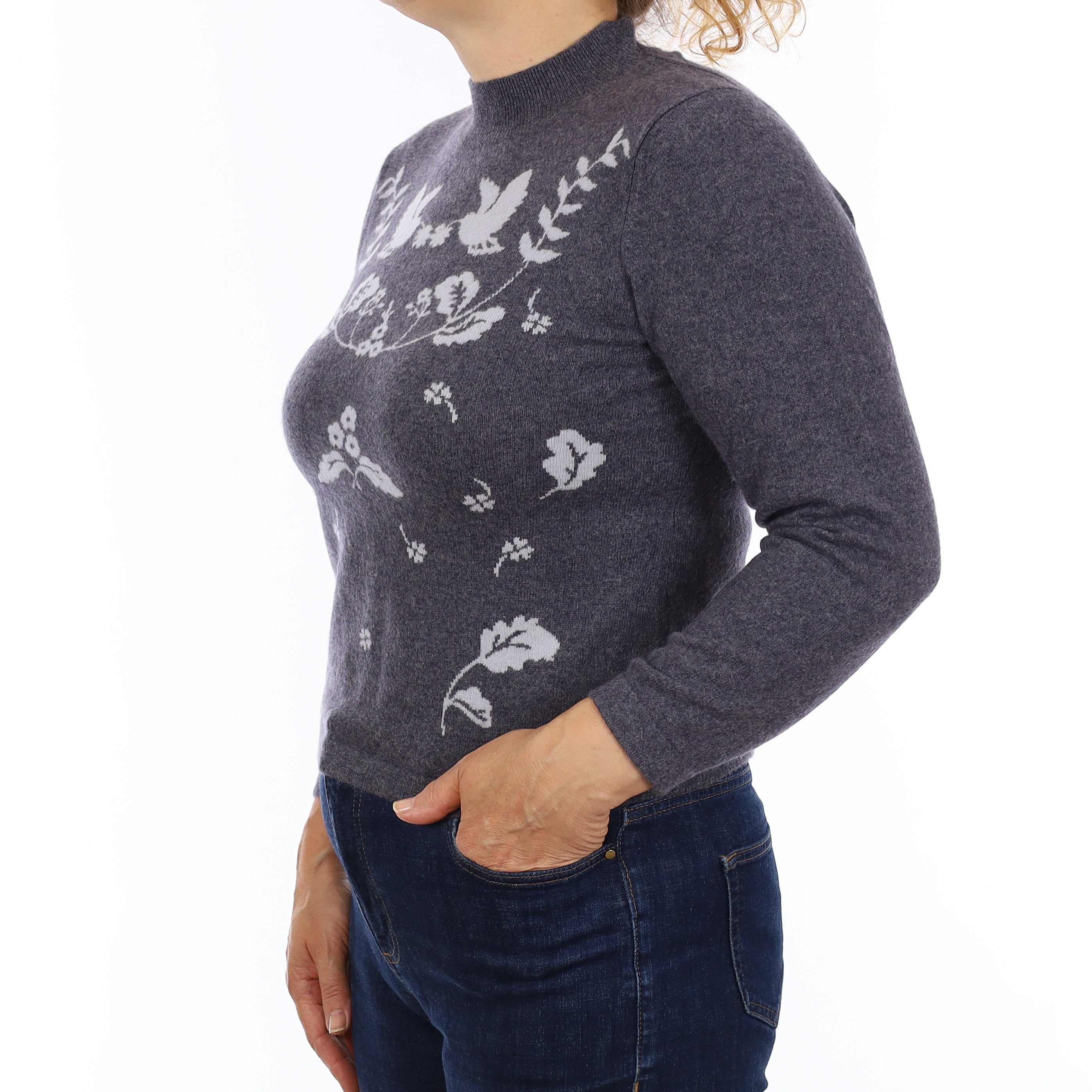 Grey Bird Design Cashmere Turtleneck Jumper Medium