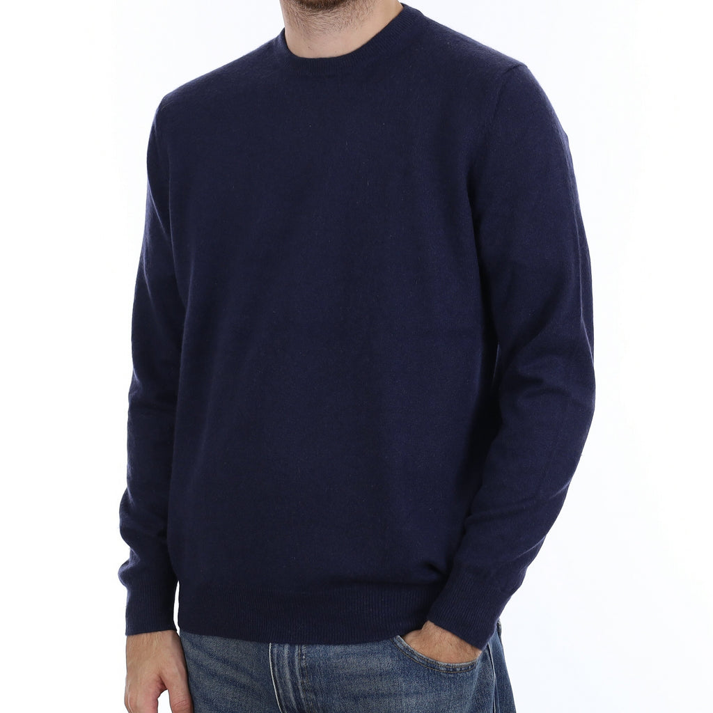 Men's Navy Cashmere Crew Neck Jumper Large