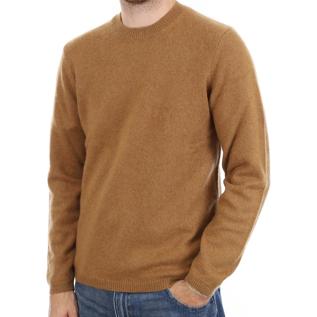 Men's Sandro Toffee Brown Cashmere Crew Neck Jumper Medium