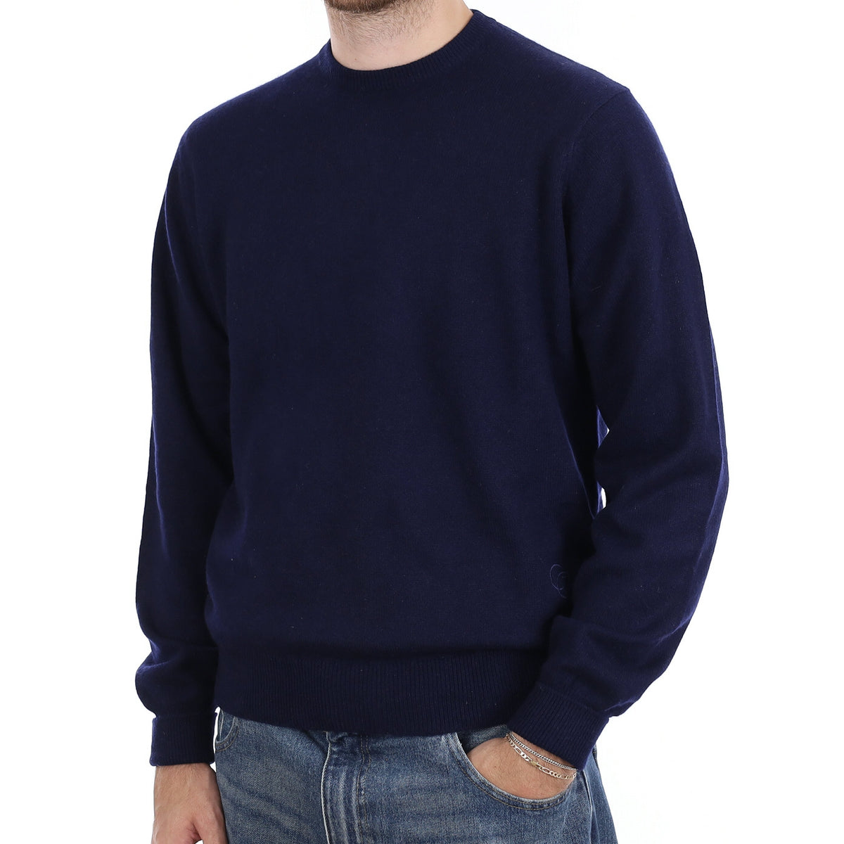 Men's Givenchy Navy Heavy Knit Cashmere Crew Neck Jumper Large