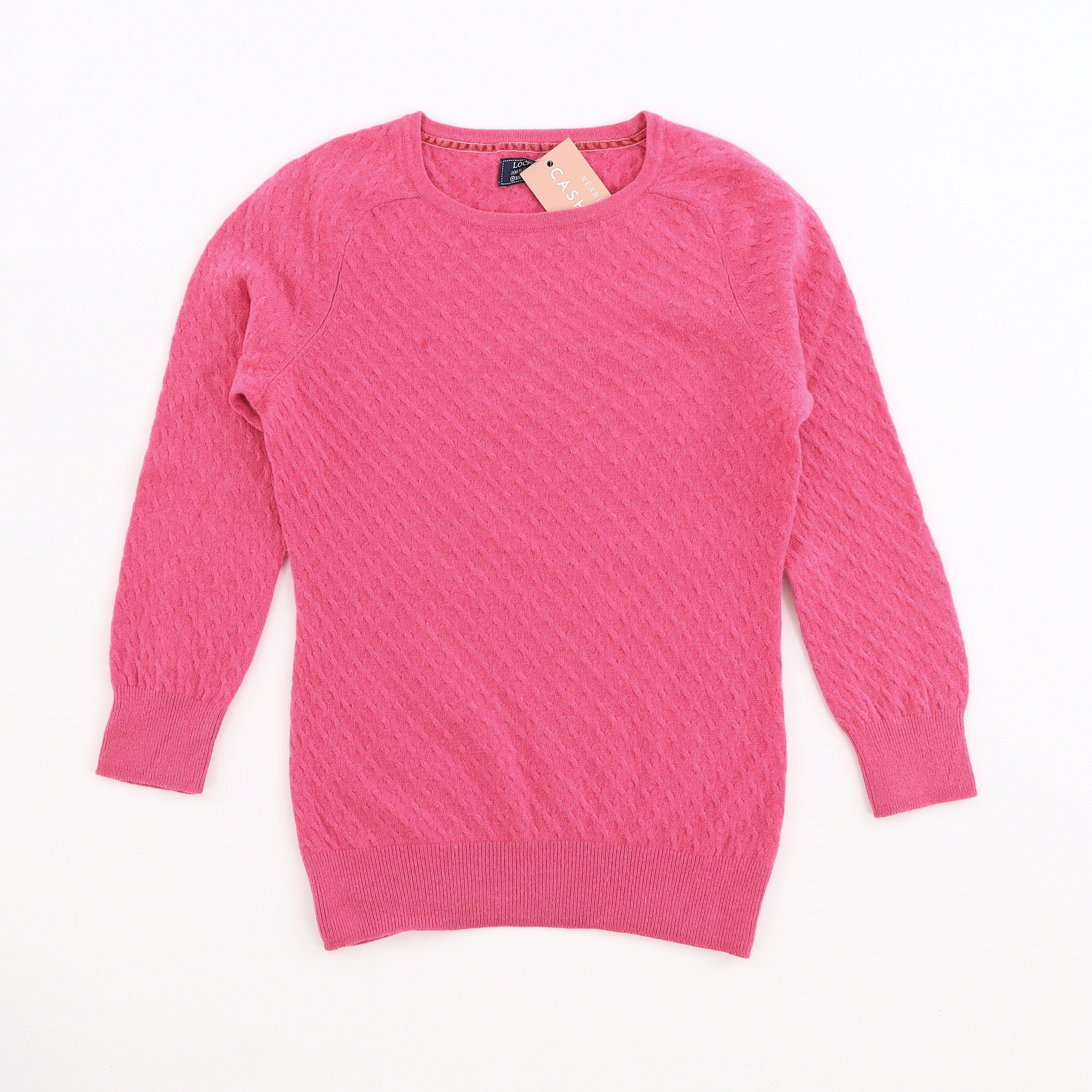 Children’s Raspberry Textured Knit Cashmere Crew Neck Jumper Age 11-12