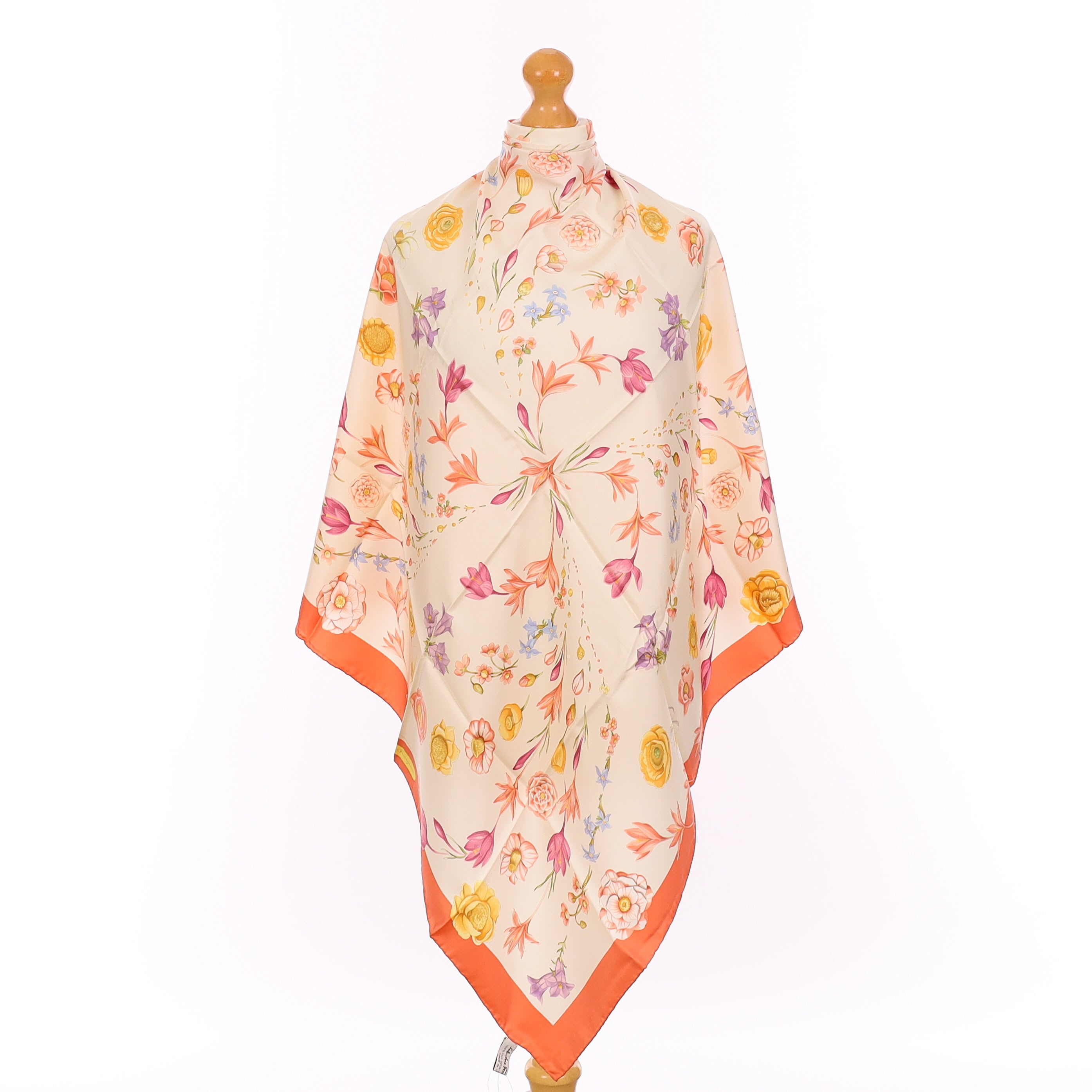 Brand New Boxed Salvatore Ferragamo Floral Silk Scarf