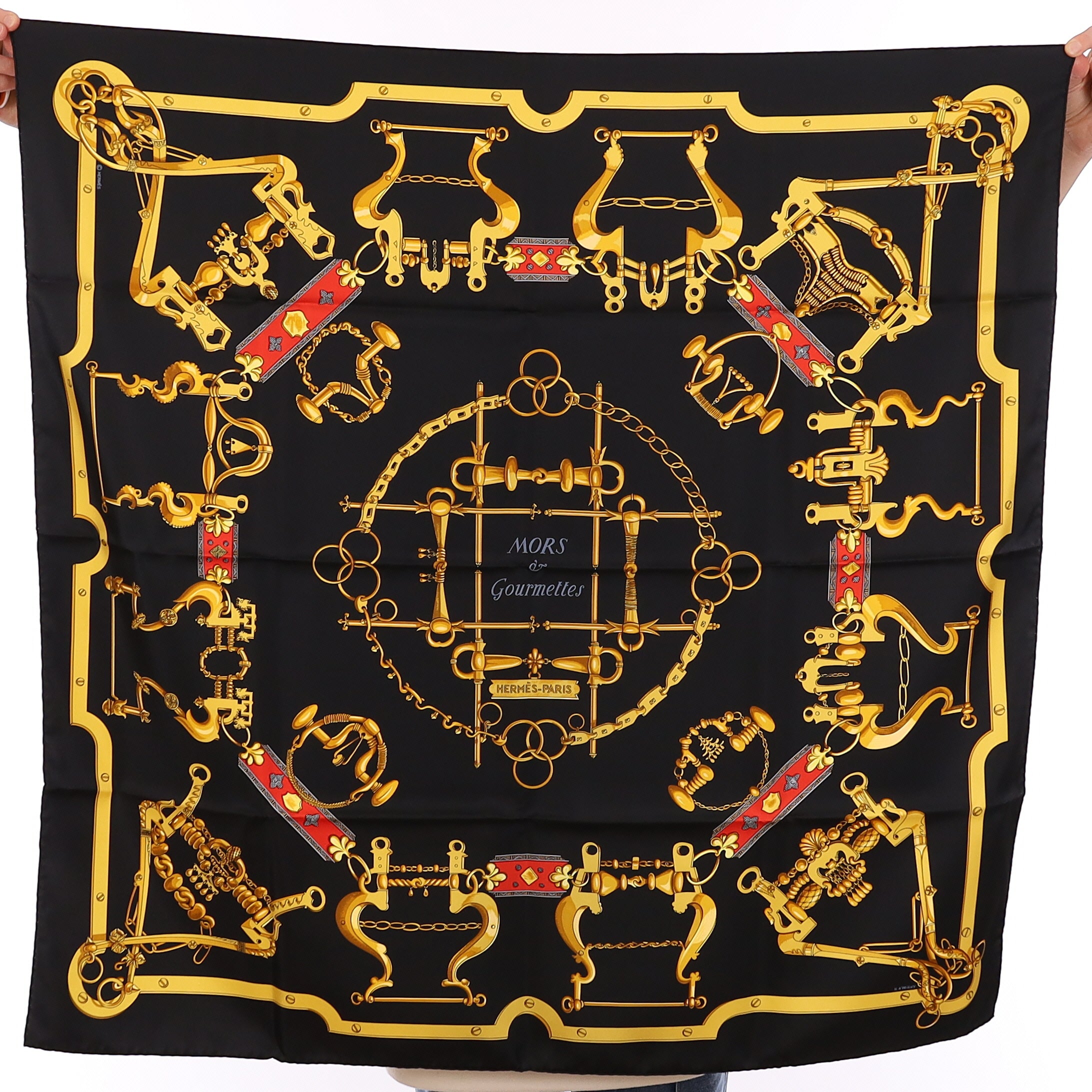 Brand New Boxed Hermès Mors Et Gourmettes Silk Scarf
