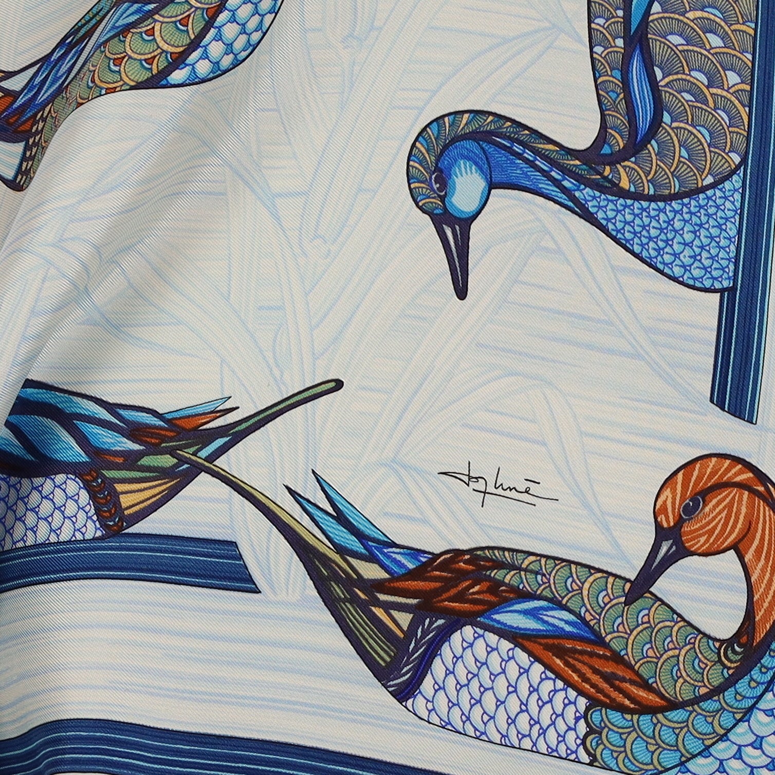 Pristine Hermès La Mare aux Canards Silk Scarf