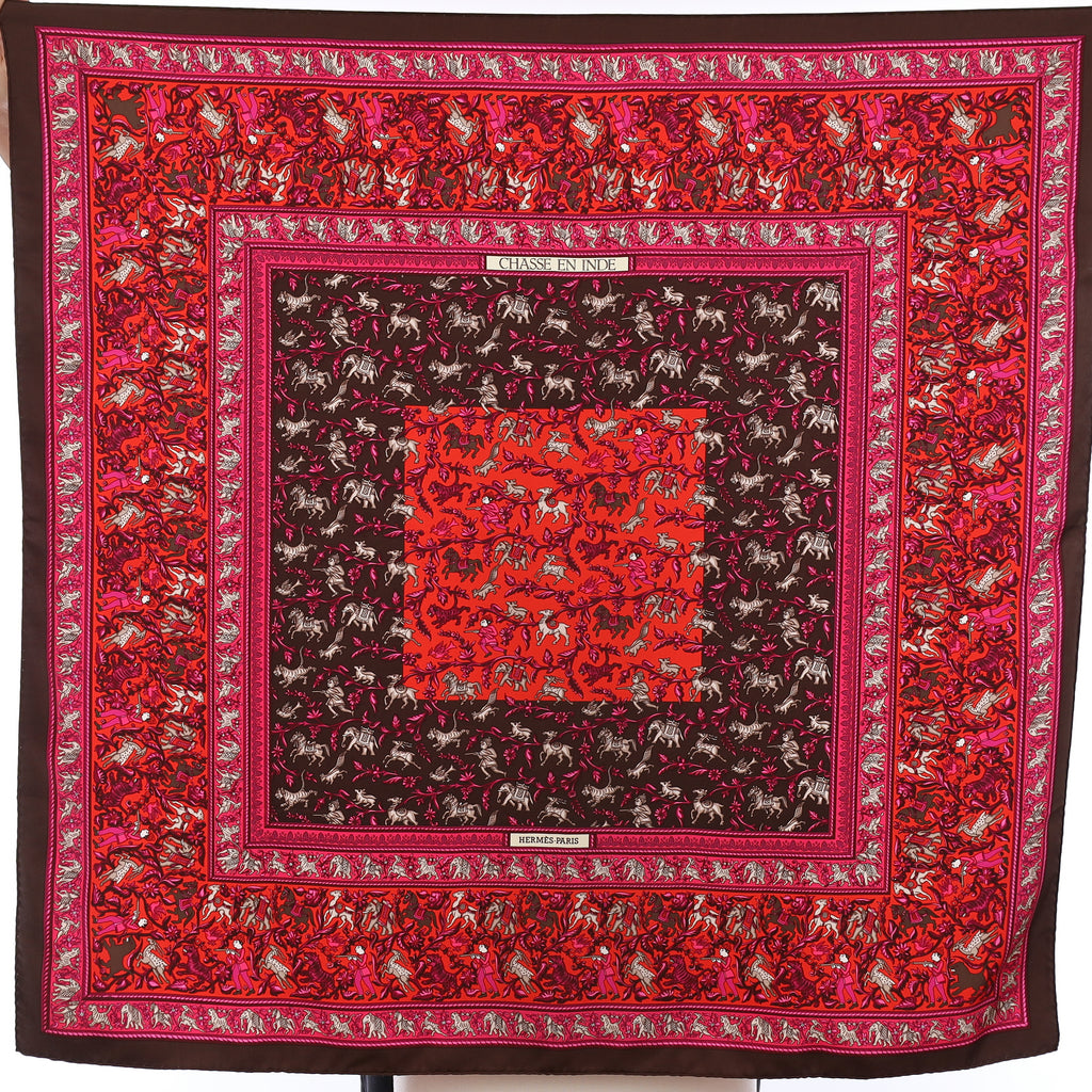 Pristine Hermès Chasse en Inde Silk Scarf