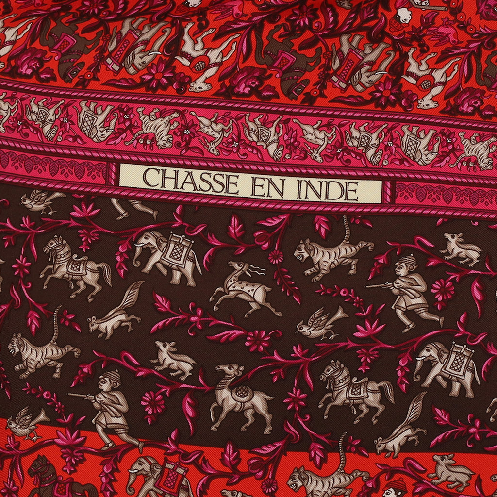 Pristine Hermès Chasse en Inde Silk Scarf