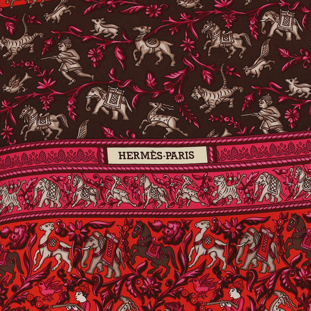 Pristine Hermès Chasse en Inde Silk Scarf