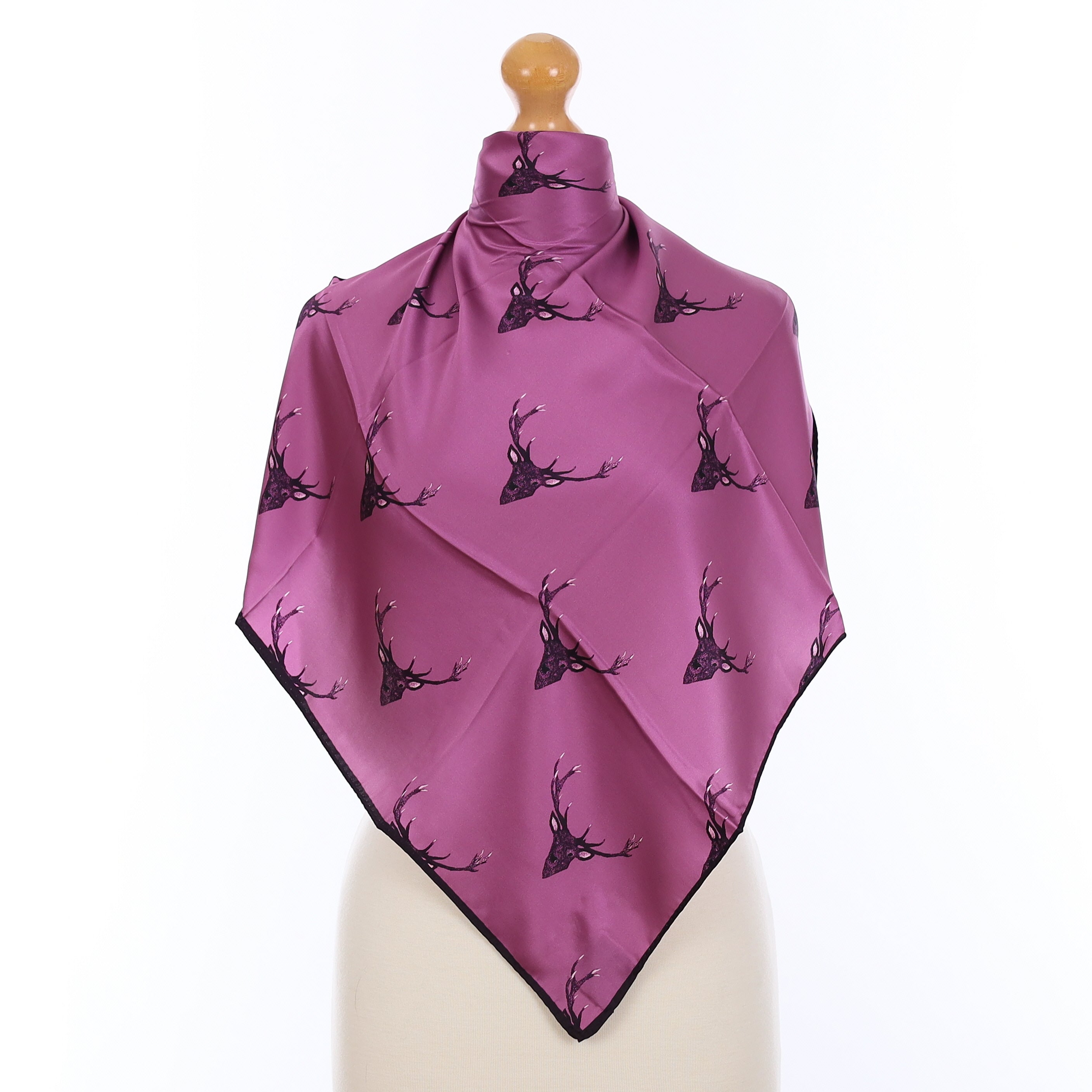 Brand New Bernie & Blue Purple Stag Silk Scarf