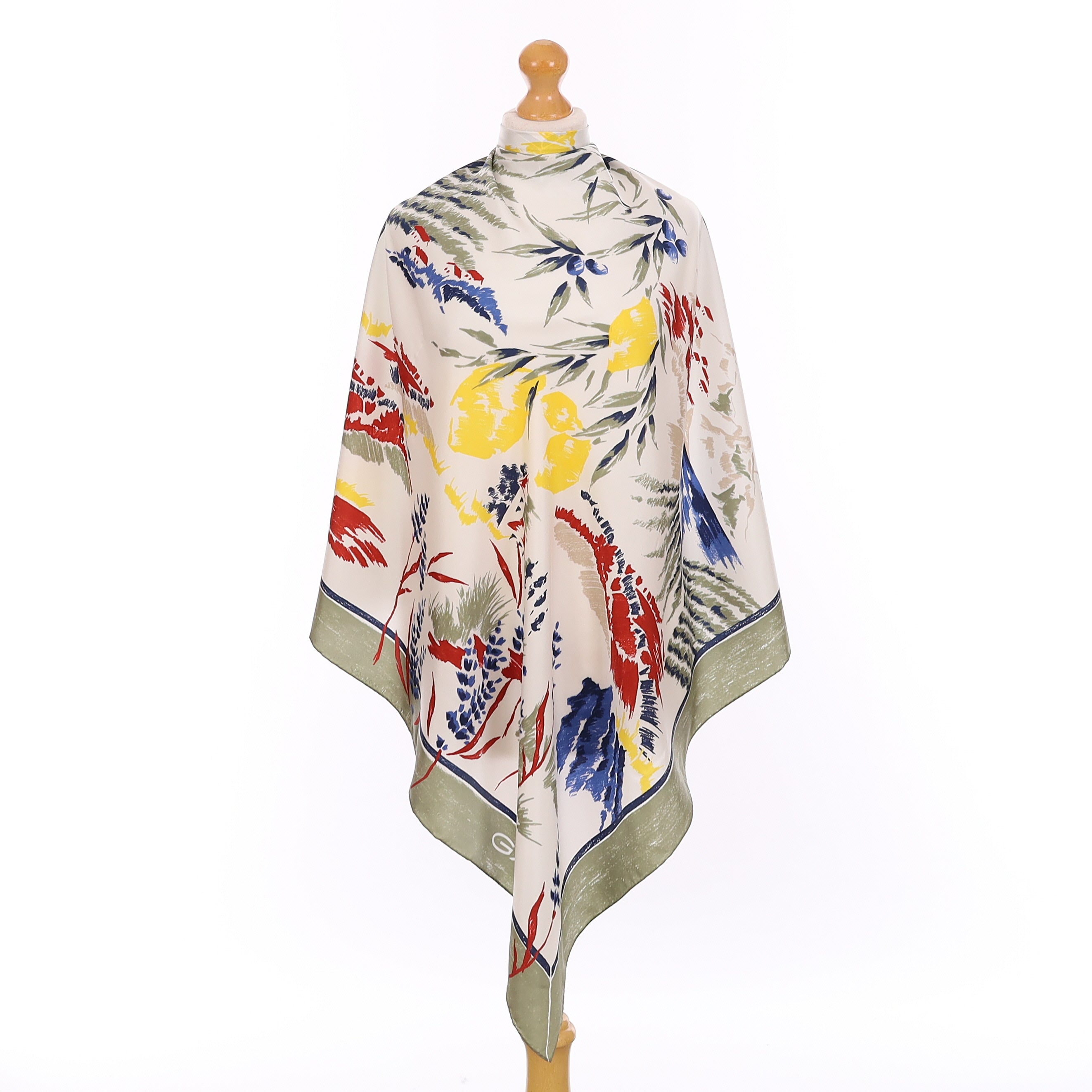 Pristine Gant Ivory Floral Silk Scarf