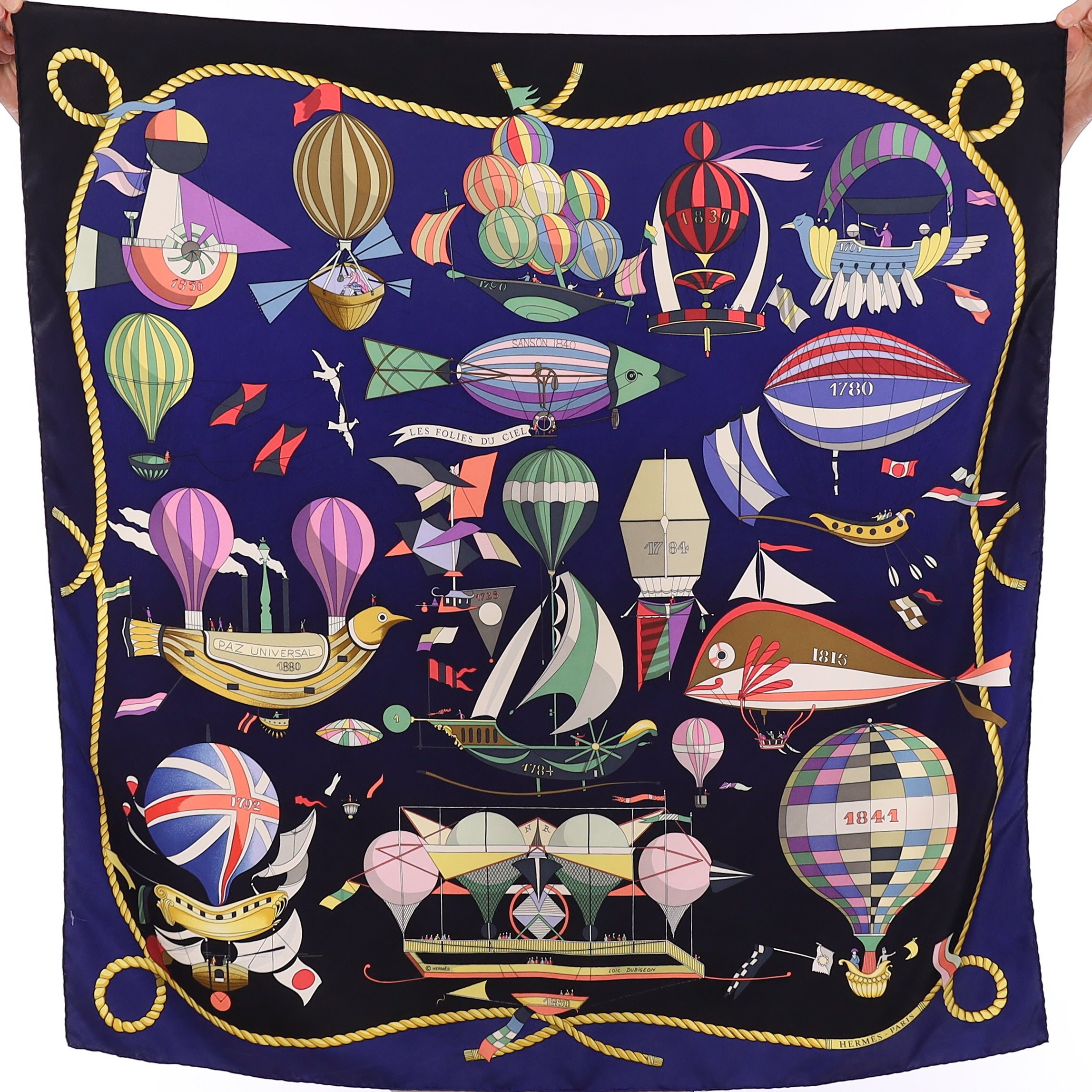 Hermès Folies du Ciel Silk Scarf