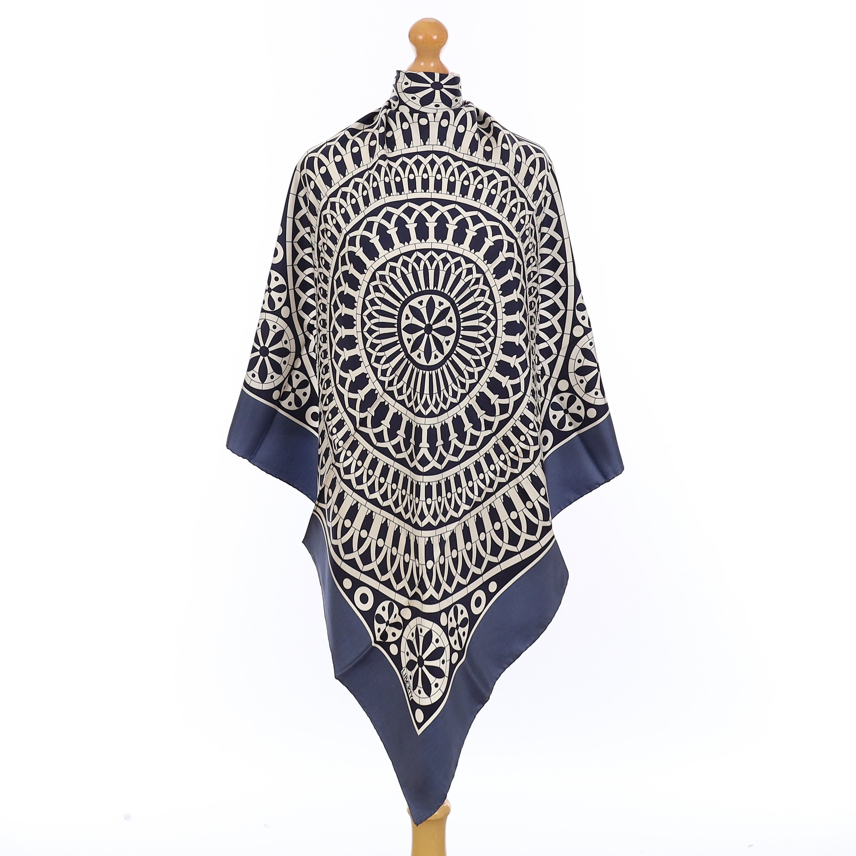 Pristine Liberty Blue Patterned Vintage Silk Scarf
