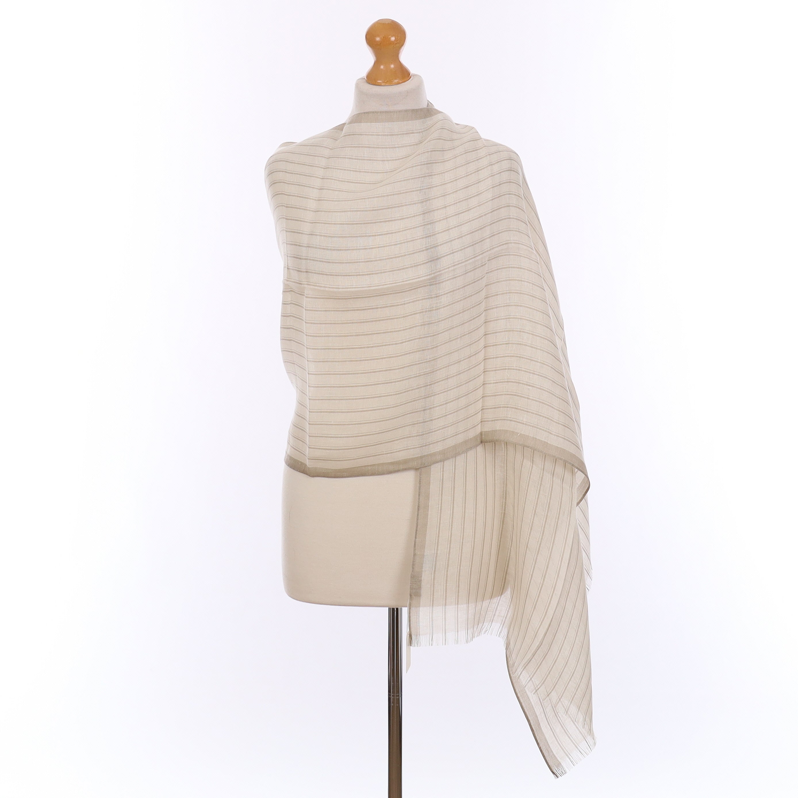 Brand New Agnona Striped Silk Blend Wrap