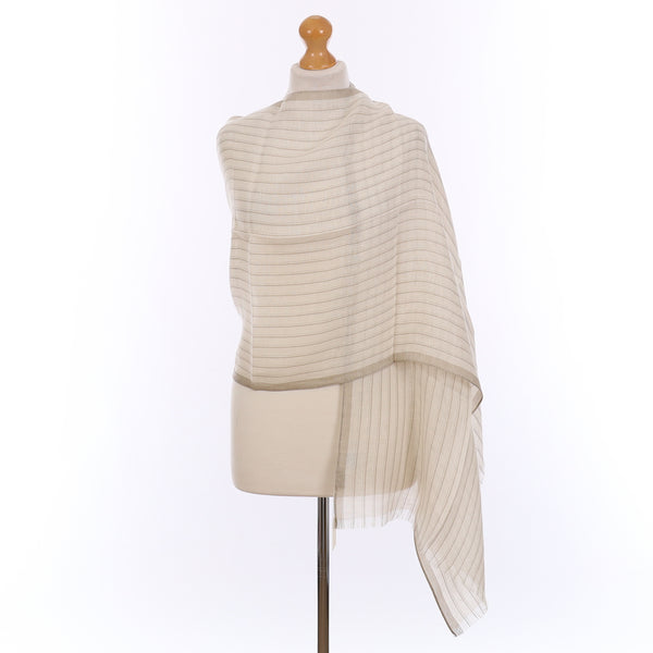 Brand New Agnona Striped Silk Blend Wrap