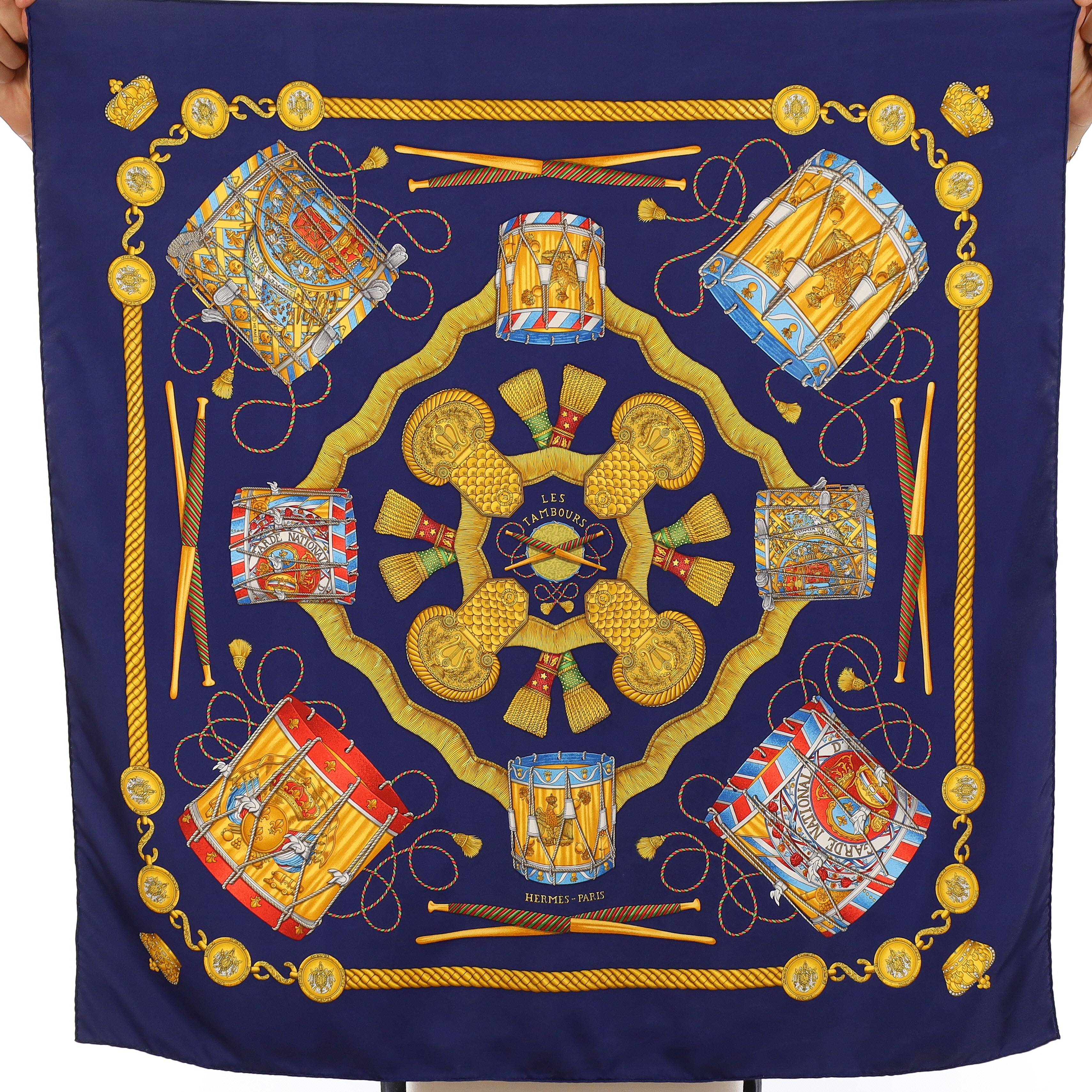 Hermès Les Tambours Silk Scarf