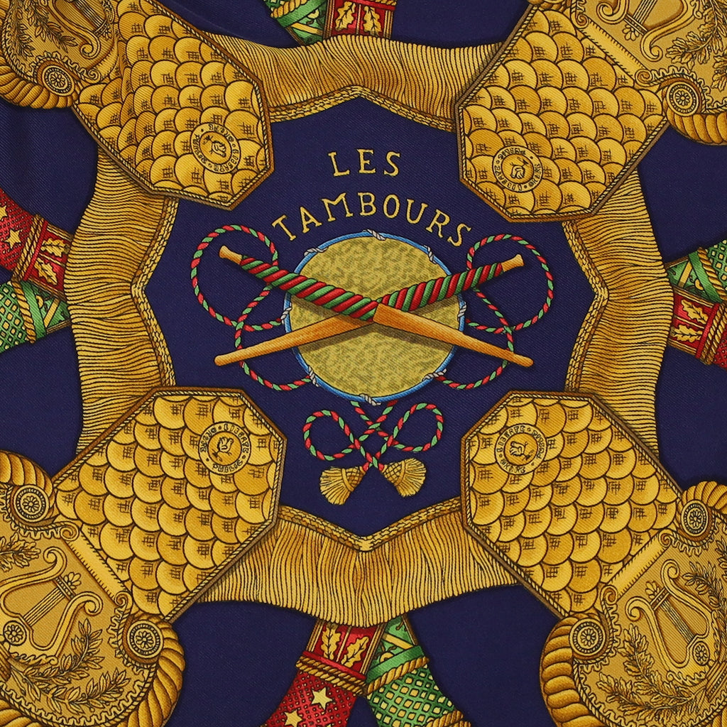Hermès Les Tambours Silk Scarf