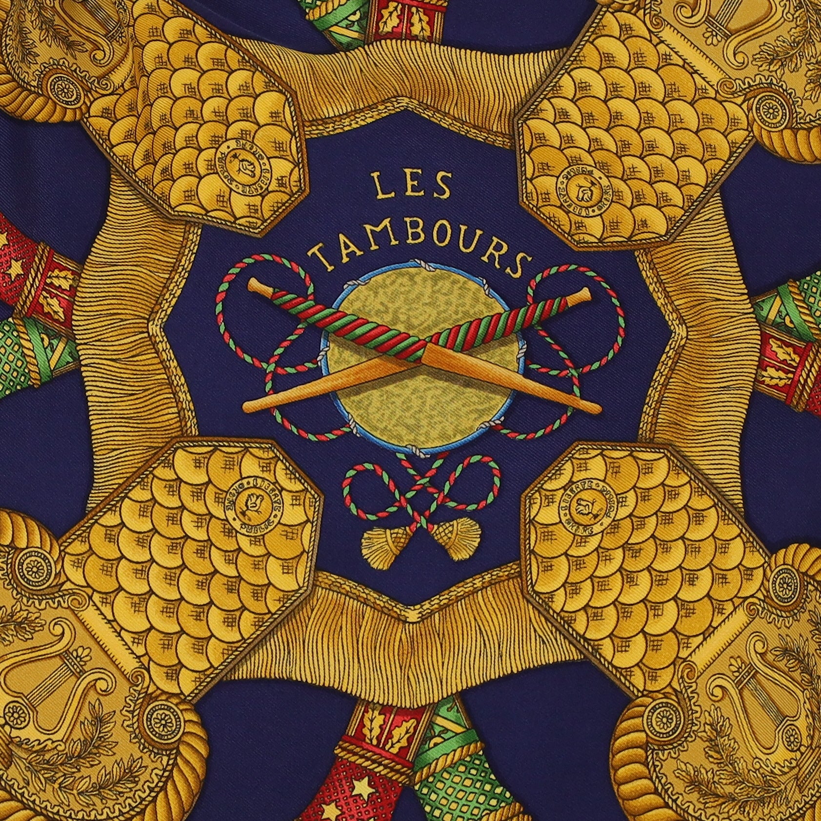 Hermès Les Tambours Silk Scarf