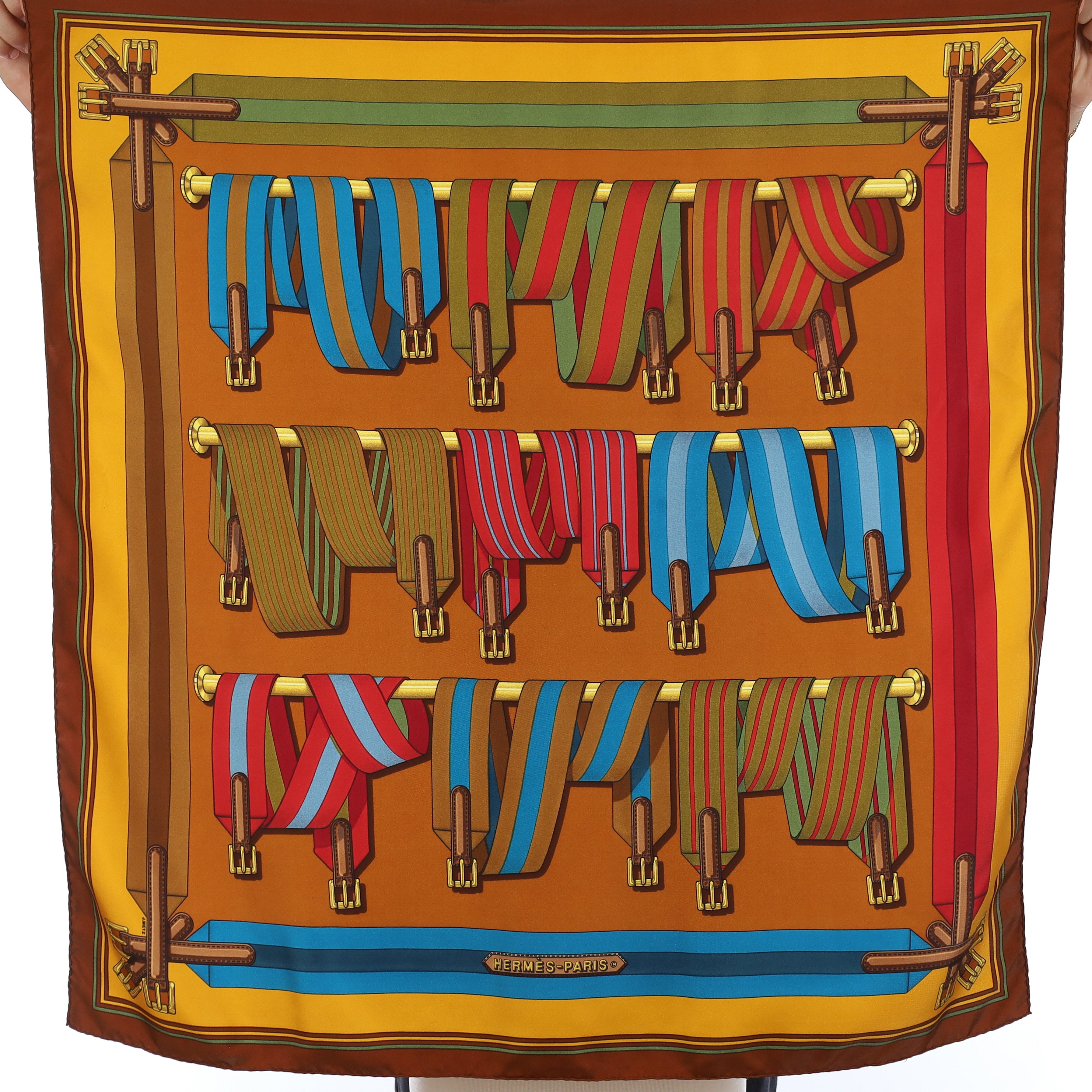 Hermès Les Sangles Silk Scarf