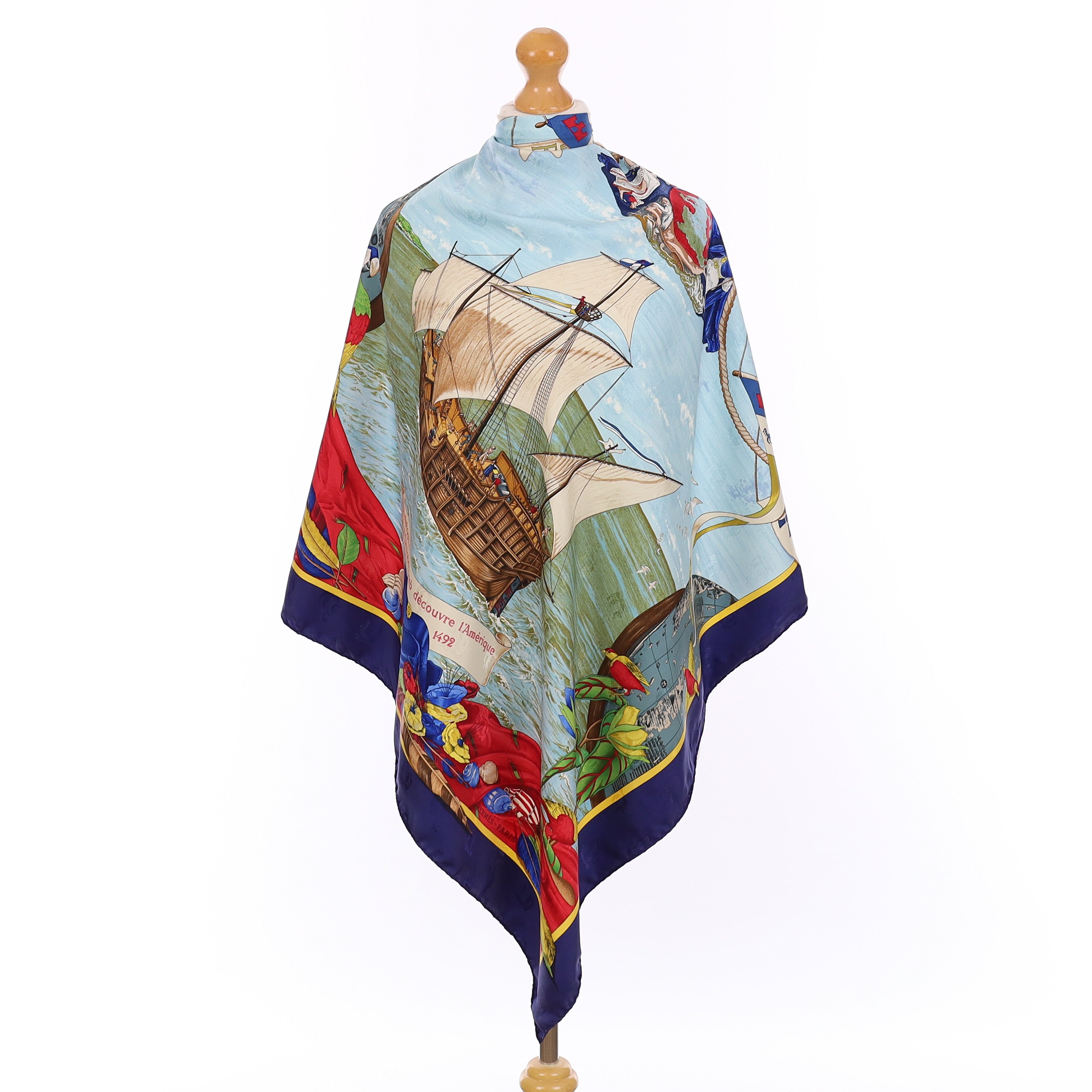 Hermès Christophe Colomb Découvre L'Amérique Silk Scarf