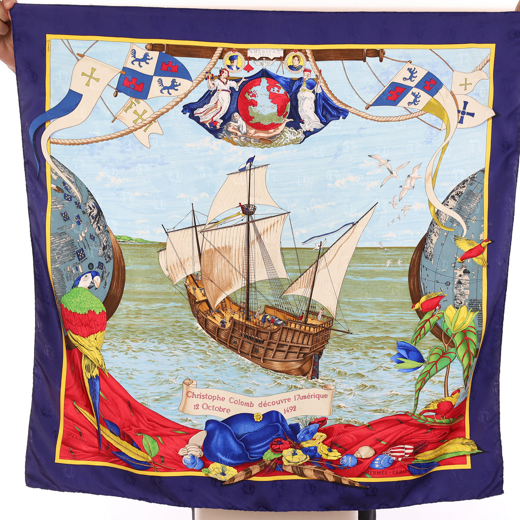 Hermès Christophe Colomb Découvre L'Amérique Silk Scarf