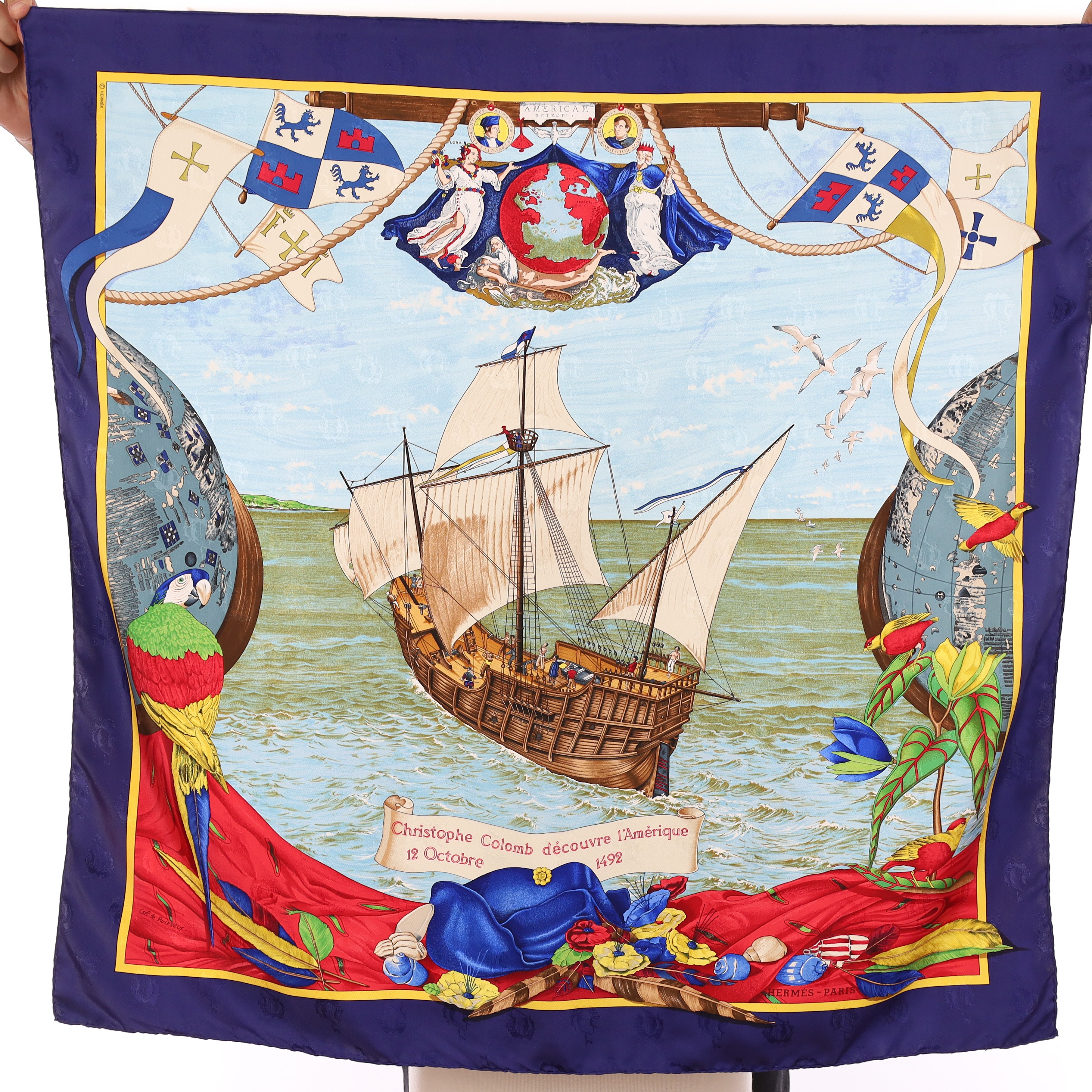 Hermès Christophe Colomb Découvre L'Amérique Silk Scarf